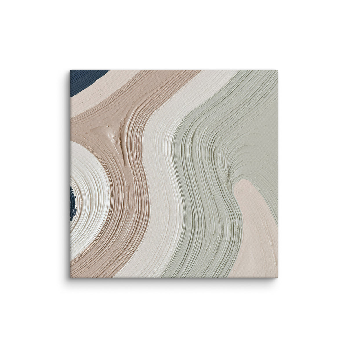 Talus canvas artwork with angular rock-like forms and deep charcoal contrasts, shown on white.