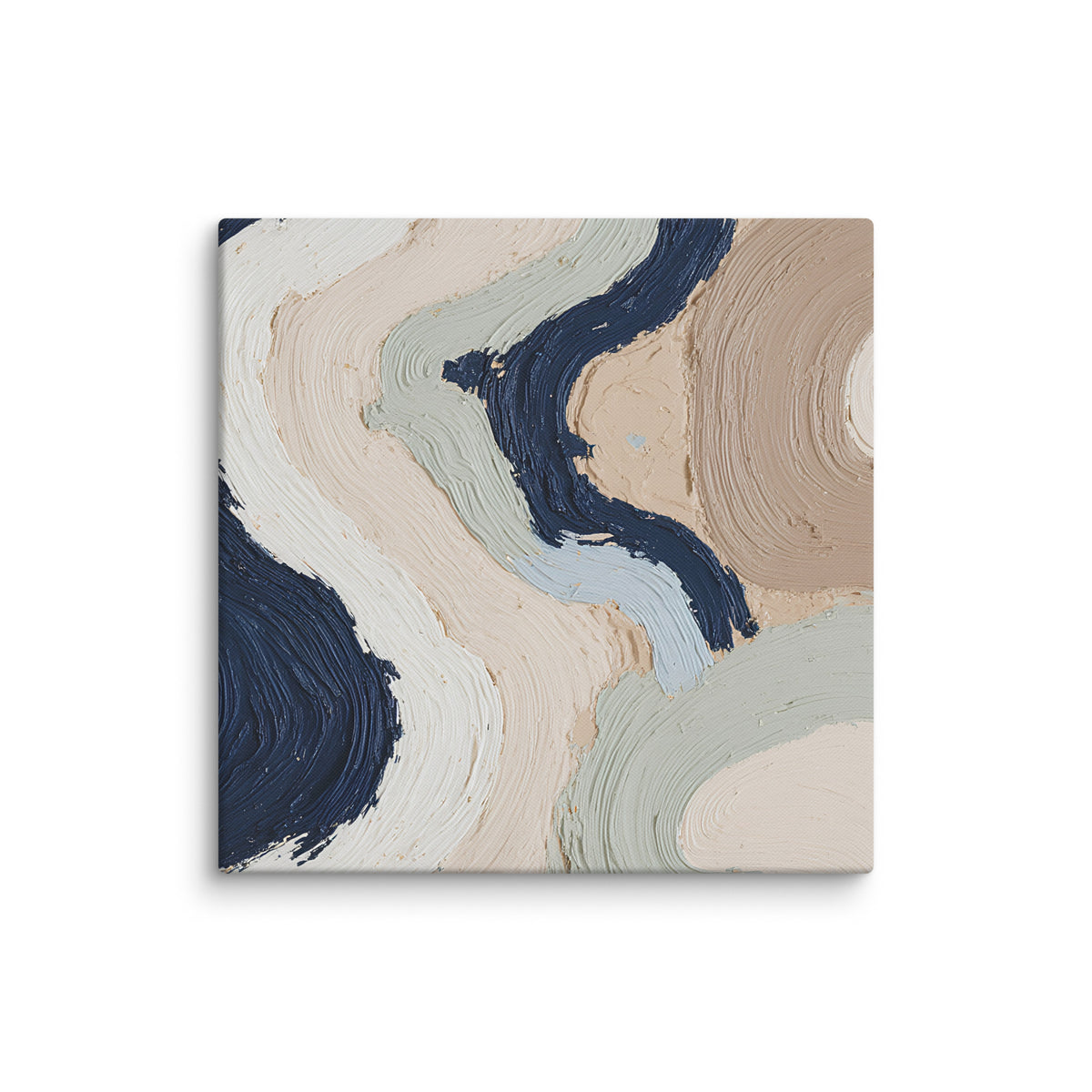 Marl canvas artwork with pale stone and soft clay tones with subtle visual texture, shown on white.