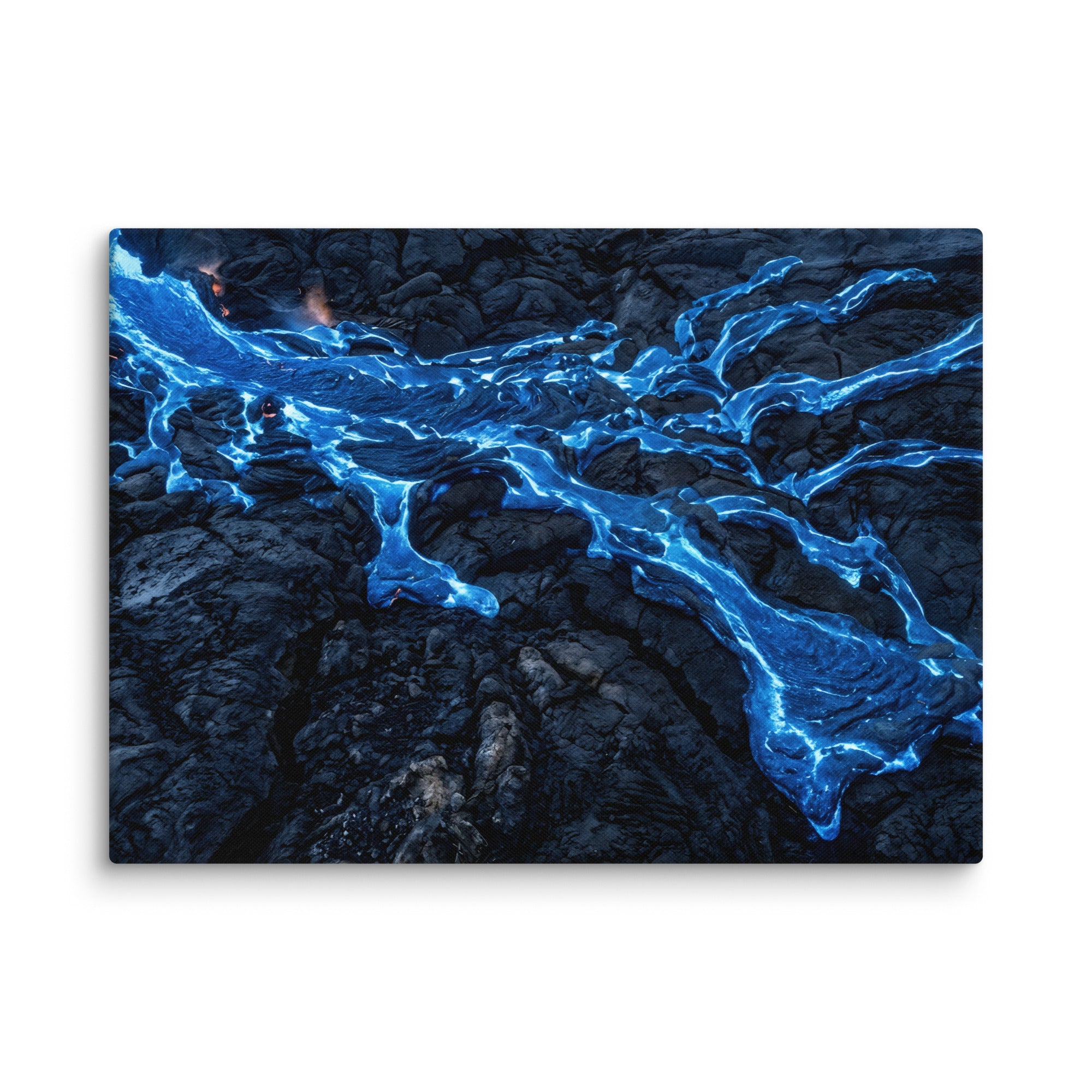Scoria canvas print with product details shown in 37 x 37 inch statement piece