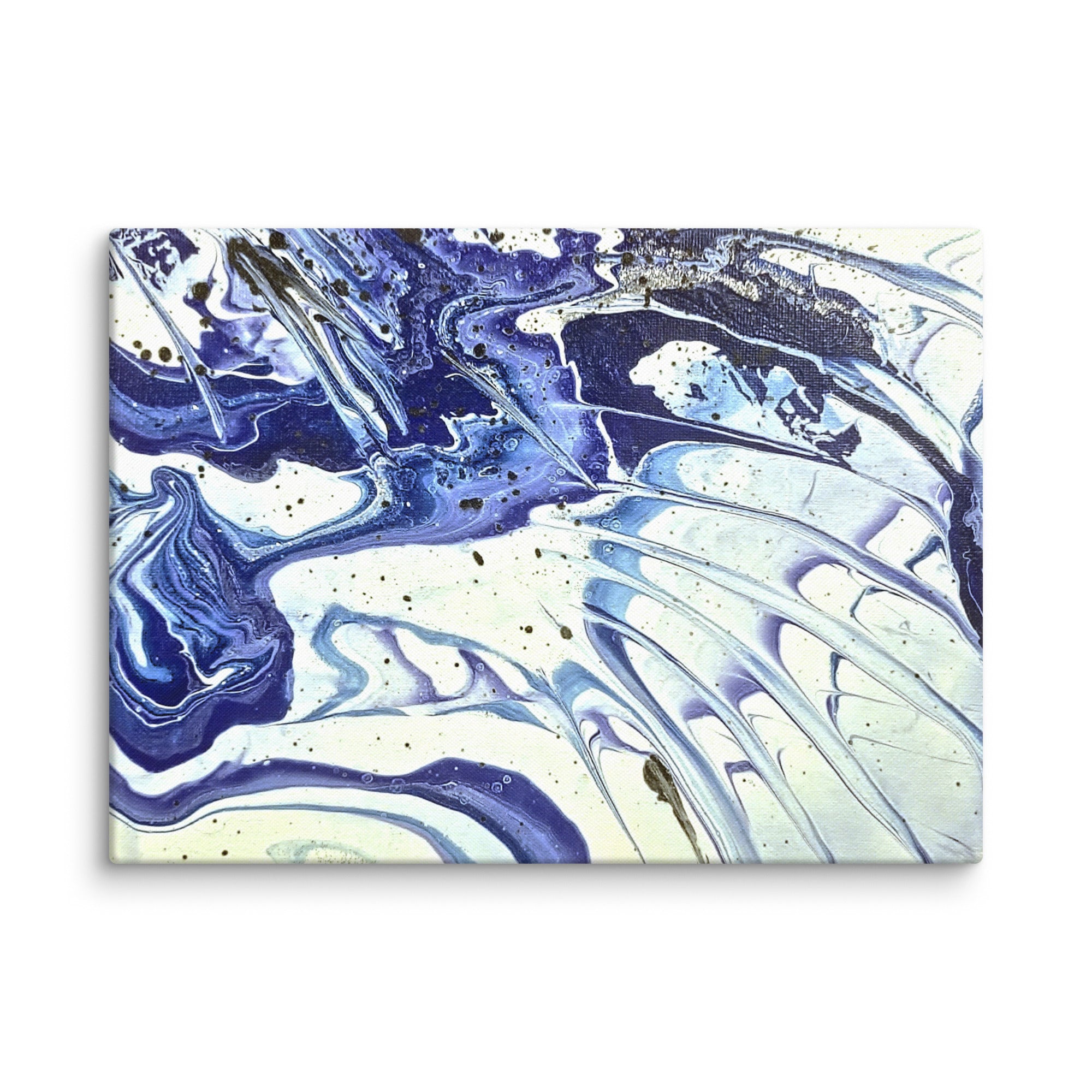 Cobalt canvas print, wall display view in 30 x 30 inch statement piece