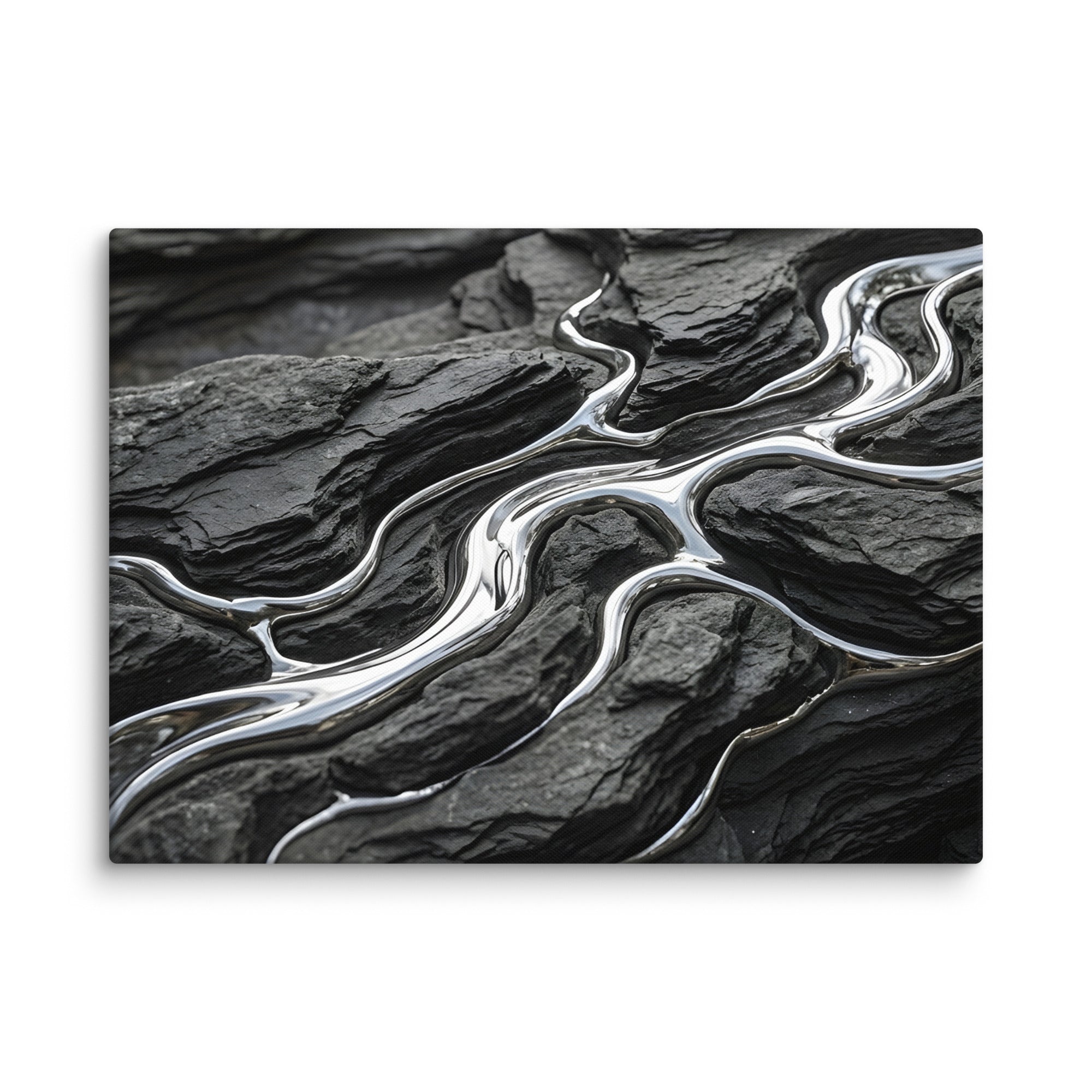 Basalt canvas print shown in wall display view in 28 x 40 inch statement piece
