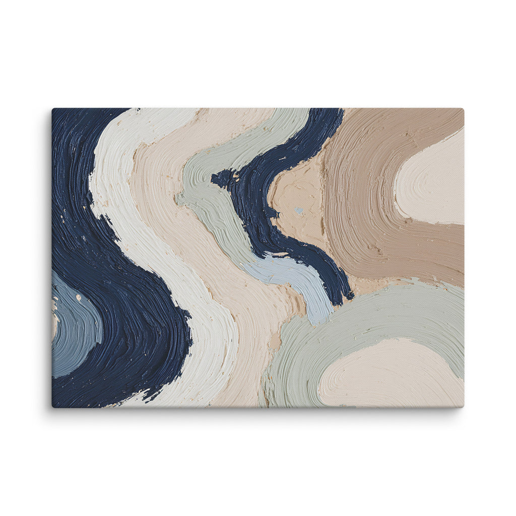 Marl canvas artwork with pale stone and soft clay tones with subtle visual texture, shown on white.