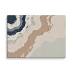 Spall canvas artwork with fractured stone-like layers and linear fissures, shown on white.