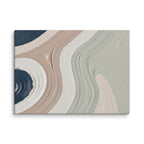 Talus canvas artwork with angular rock-like forms and deep charcoal contrasts, shown on white.