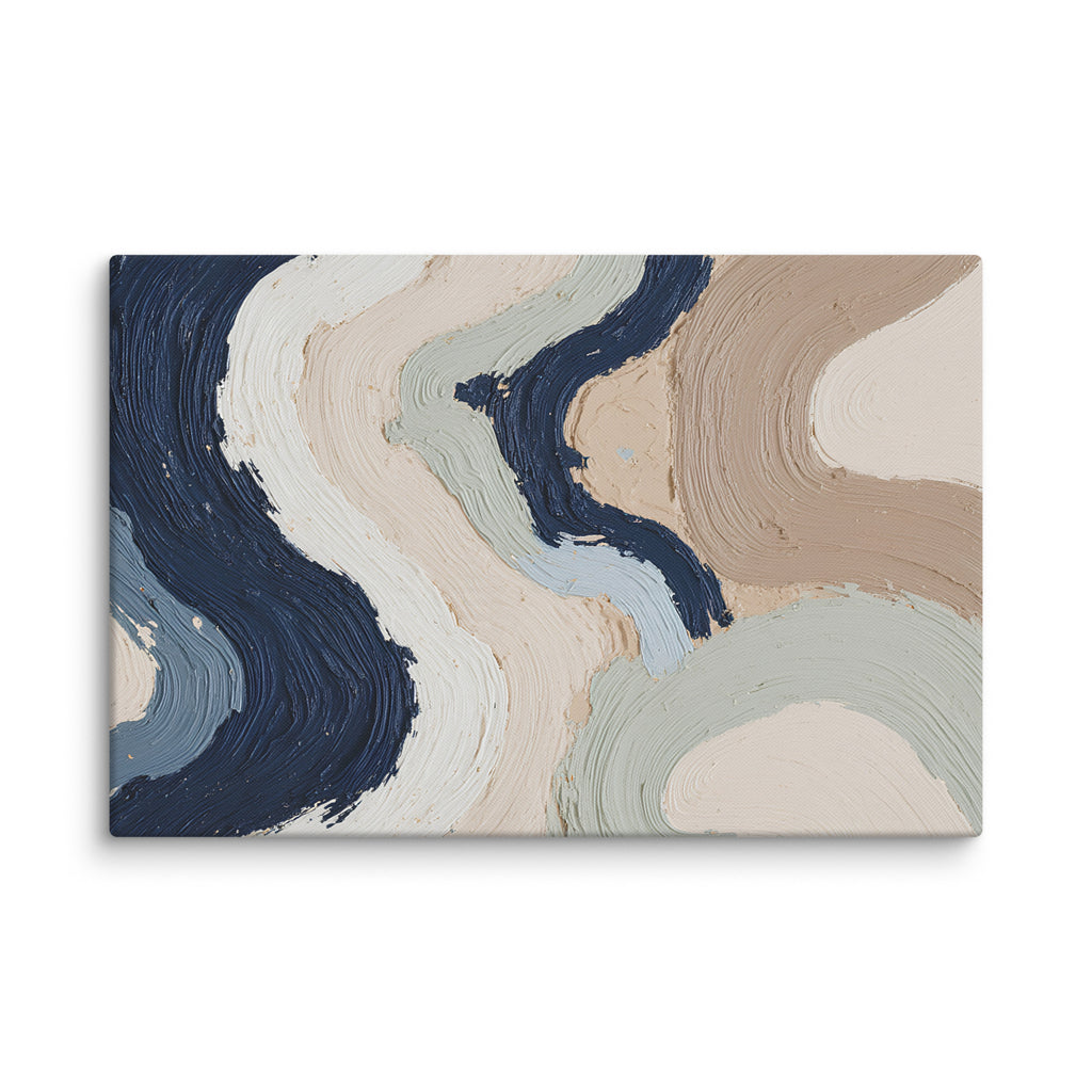 Marl canvas artwork with pale stone and soft clay tones with subtle visual texture, shown on white.