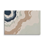 Spall canvas artwork with fractured stone-like layers and linear fissures, shown on white.