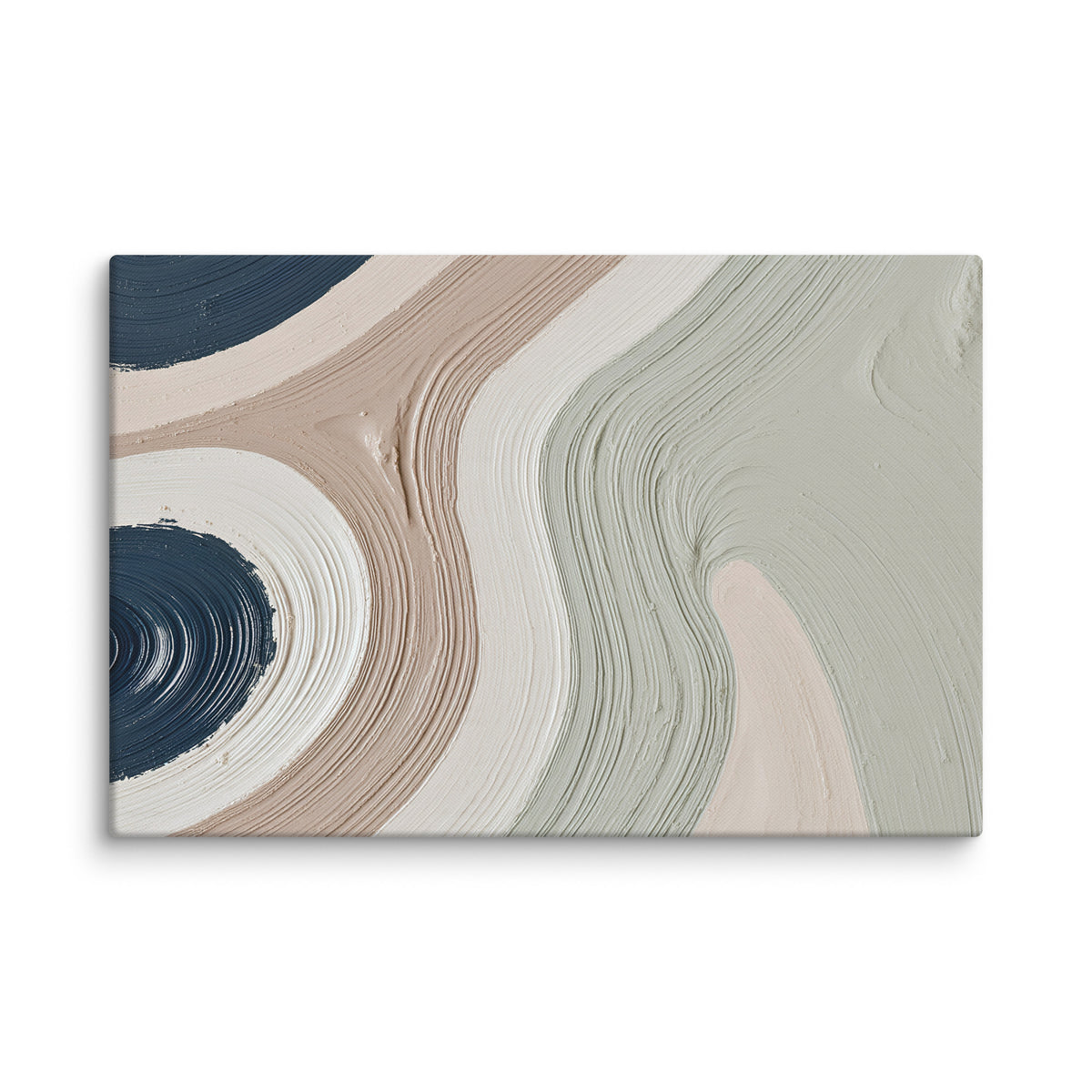 Talus canvas artwork with angular rock-like forms and deep charcoal contrasts, shown on white.