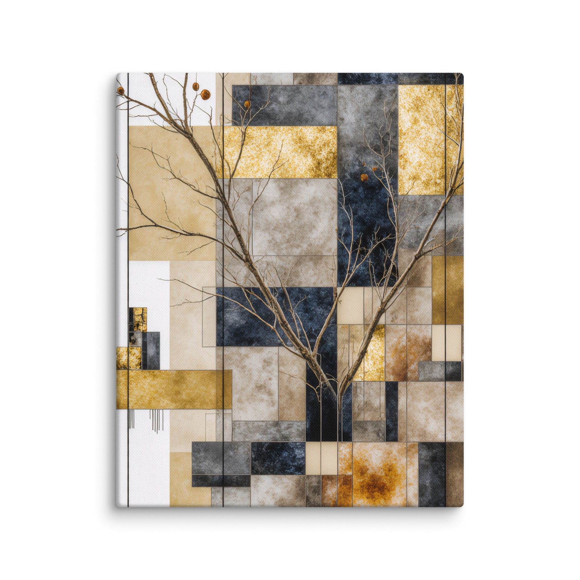 Solari canvas print with product details shown in 30 x 30 inch statement piece