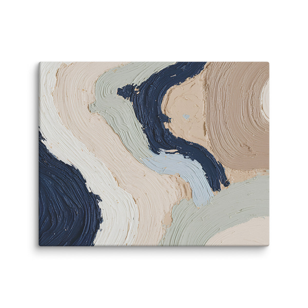 Marl canvas artwork with pale stone and soft clay tones with subtle visual texture, shown on white.