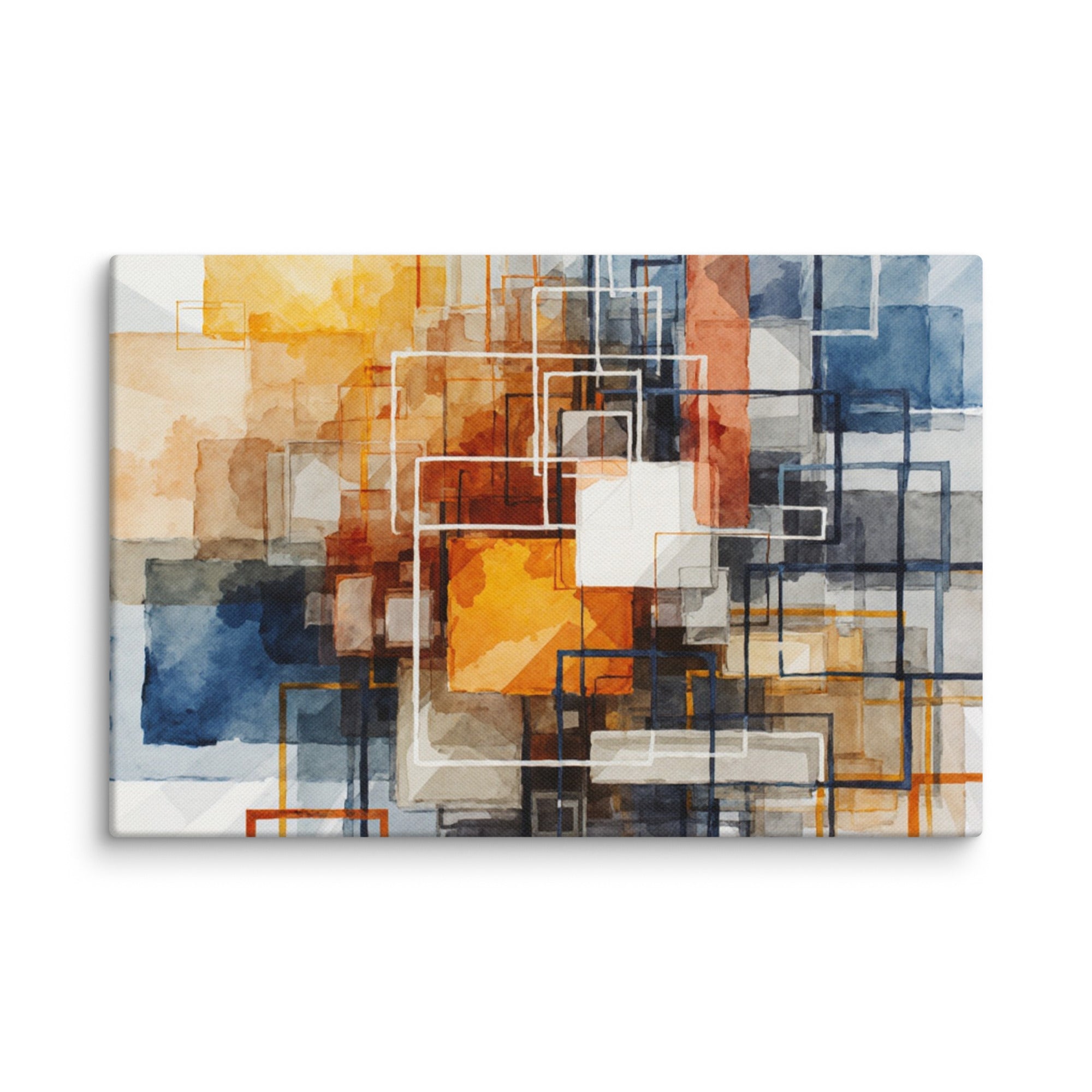 Plinth canvas print with product details shown in 30 x 30 inch statement piece