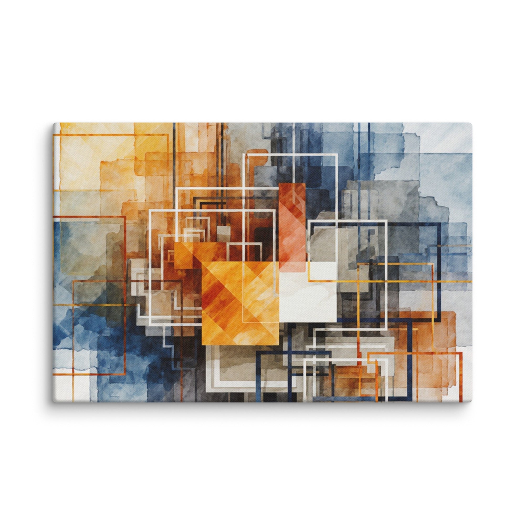 Reticle canvas print with product details shown in 30 x 30 inch statement piece