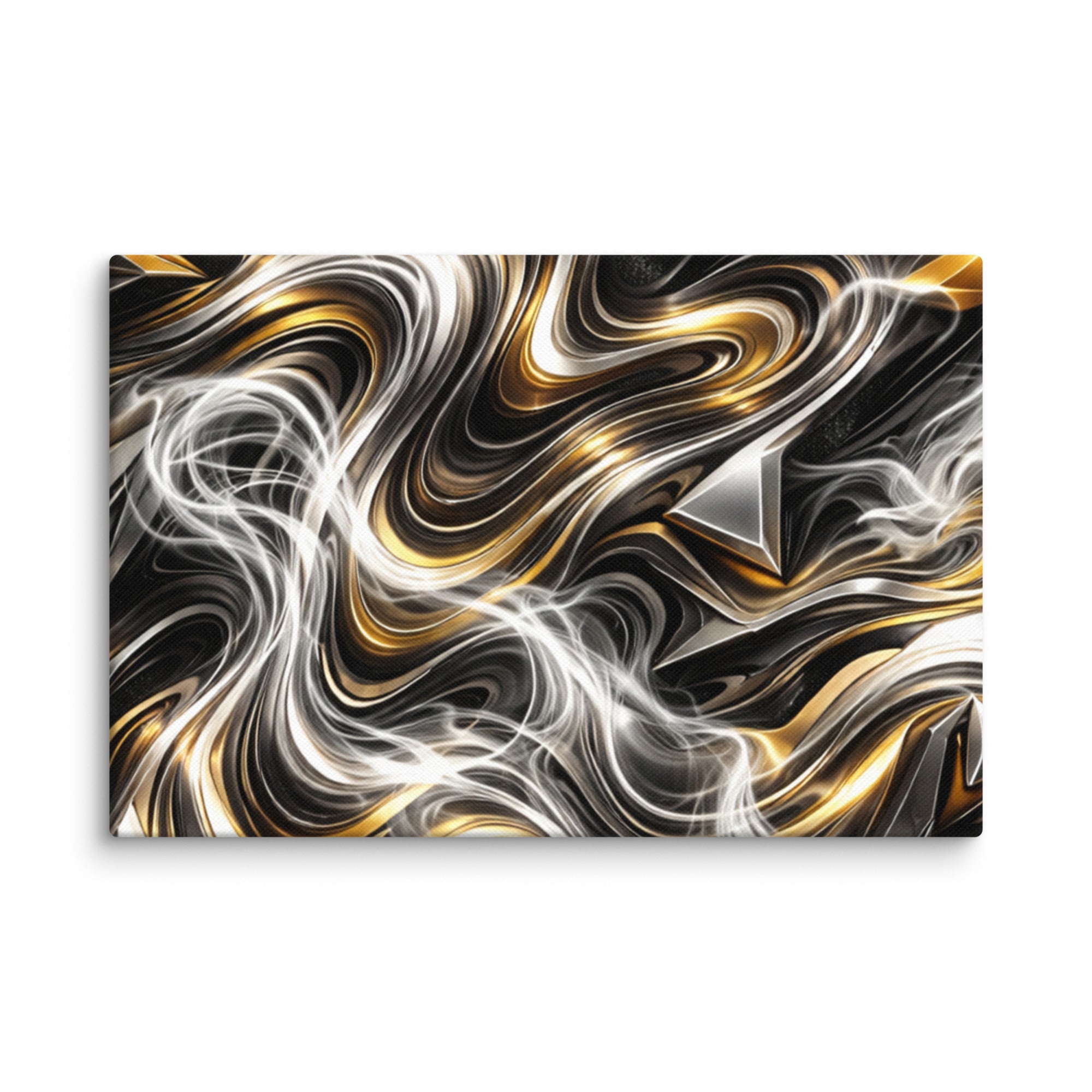 Ouro canvas print with product details shown in 30 x 30 inch statement piece