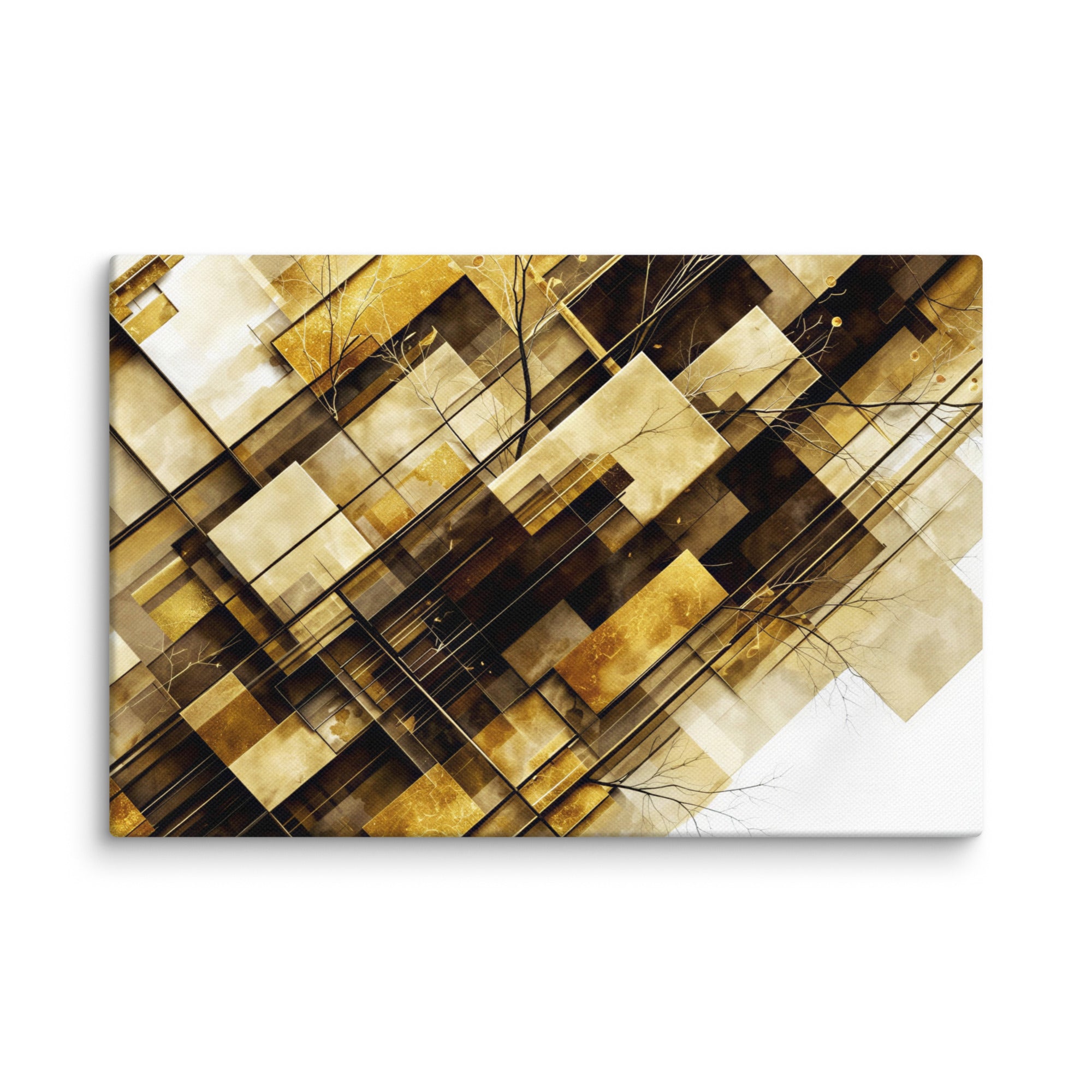 Helios canvas print with product details shown in 30 x 30 inch statement piece