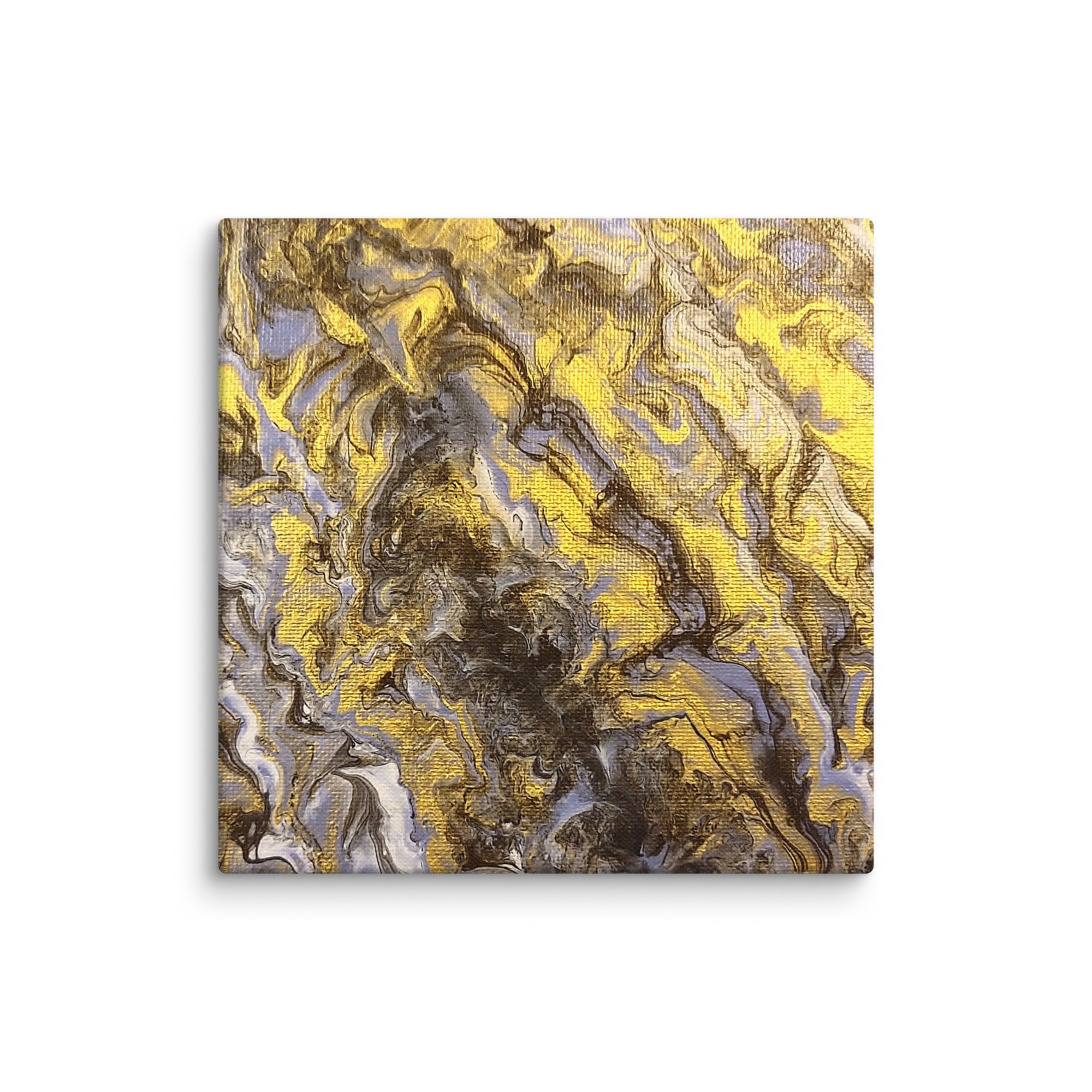 Gold Wave canvas print, wall display view in 30 x 40 inch statement piece