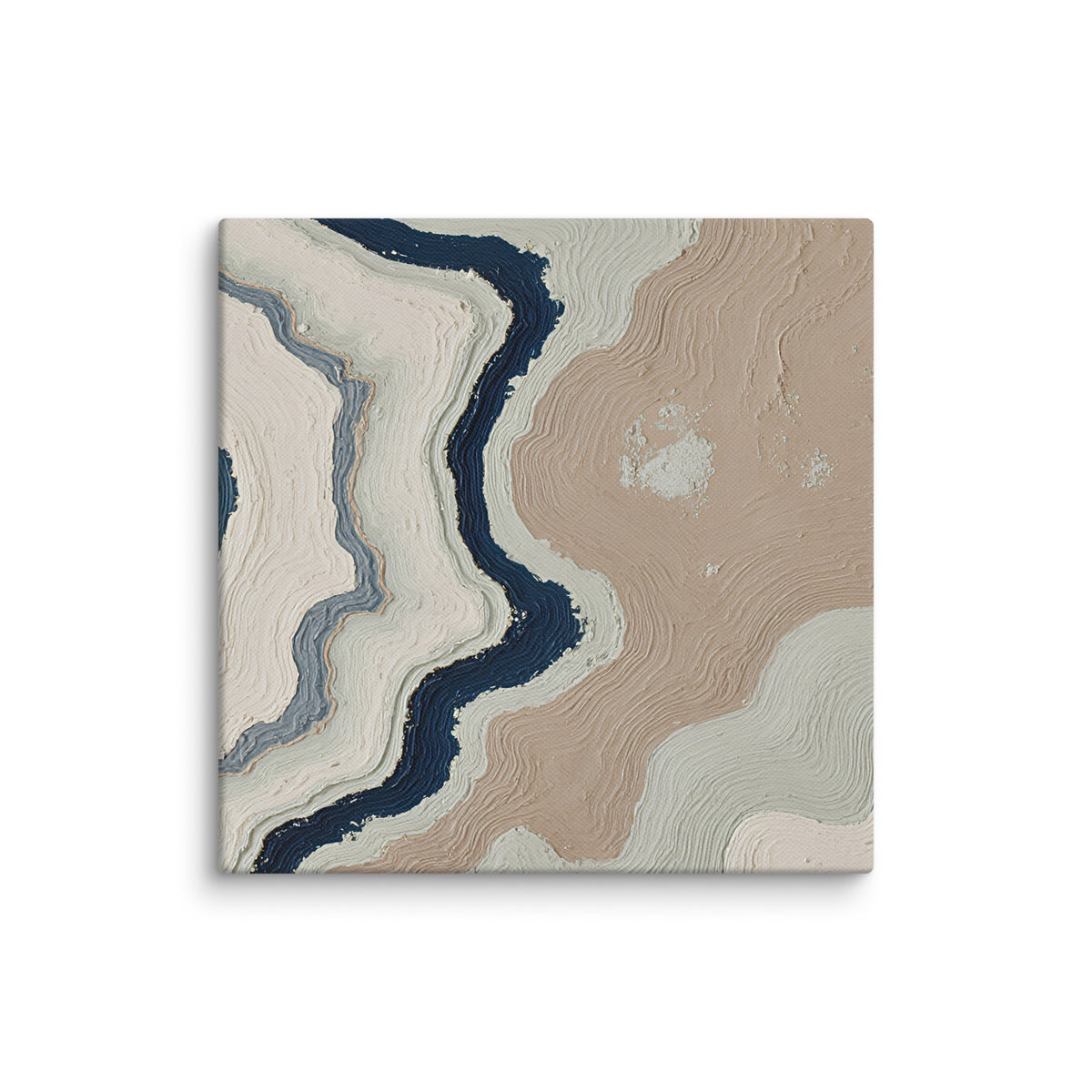 Karst canvas artwork with limestone-like textures and deep charcoal shadows, shown on white.