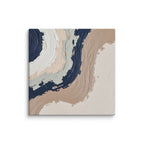 Loess canvas artwork with warm ochre, taupe and sandstone-like textures, shown on white.