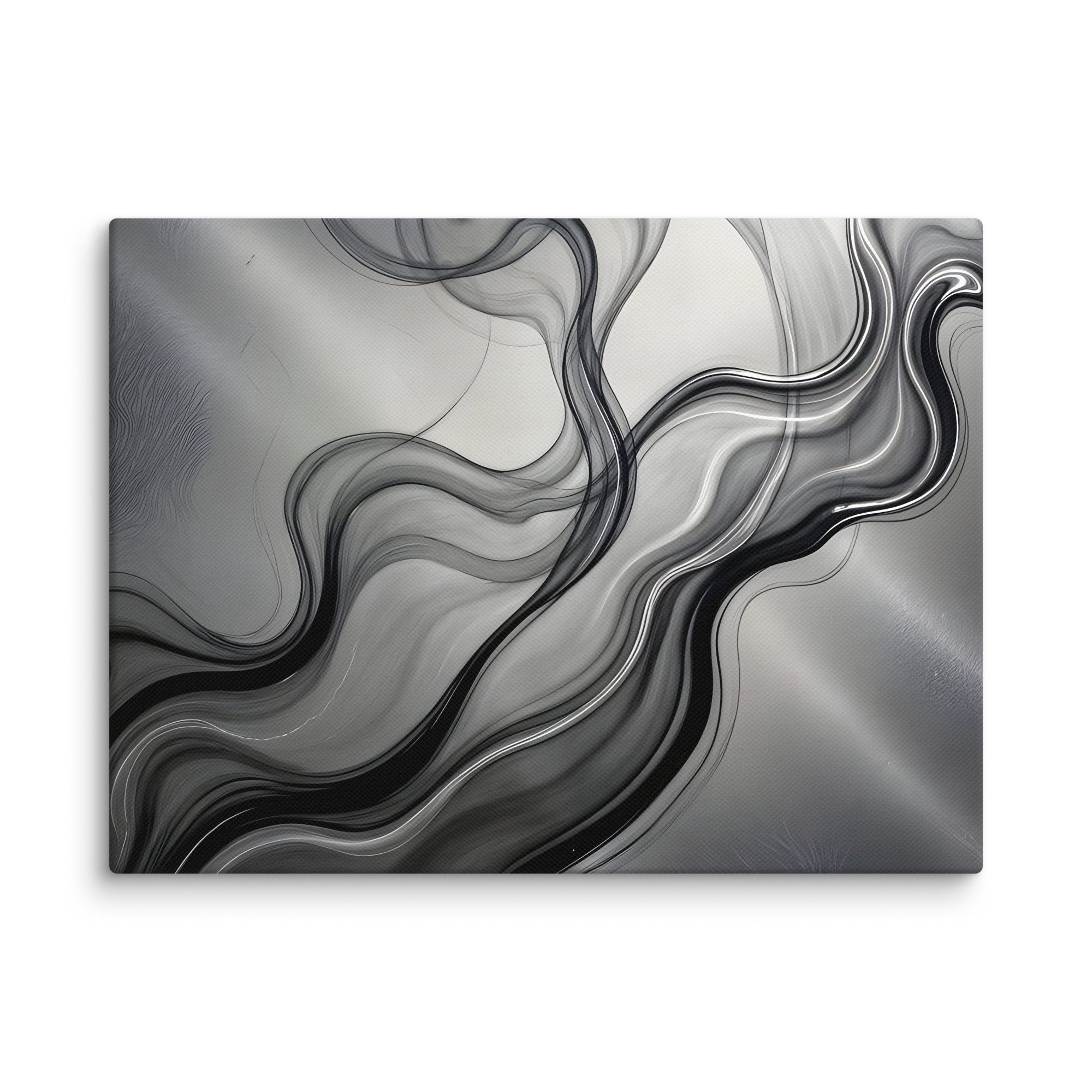 Smoke canvas print shown in wall display view in 32 x 32 inch statement piece