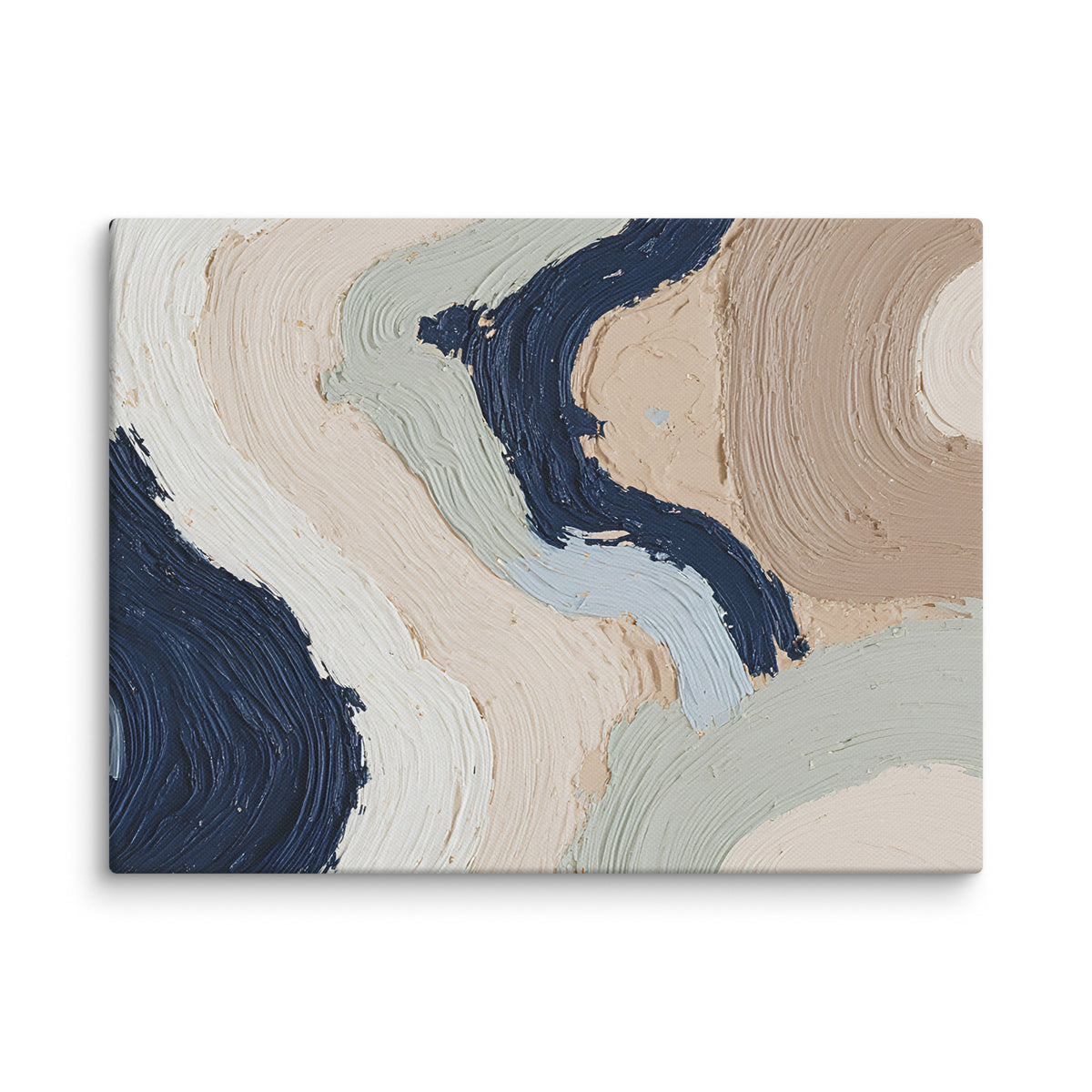 Marl canvas artwork with pale stone and soft clay tones with subtle visual texture, shown on white.