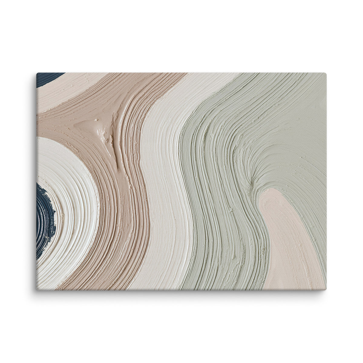 Talus canvas artwork with angular rock-like forms and deep charcoal contrasts, shown on white.