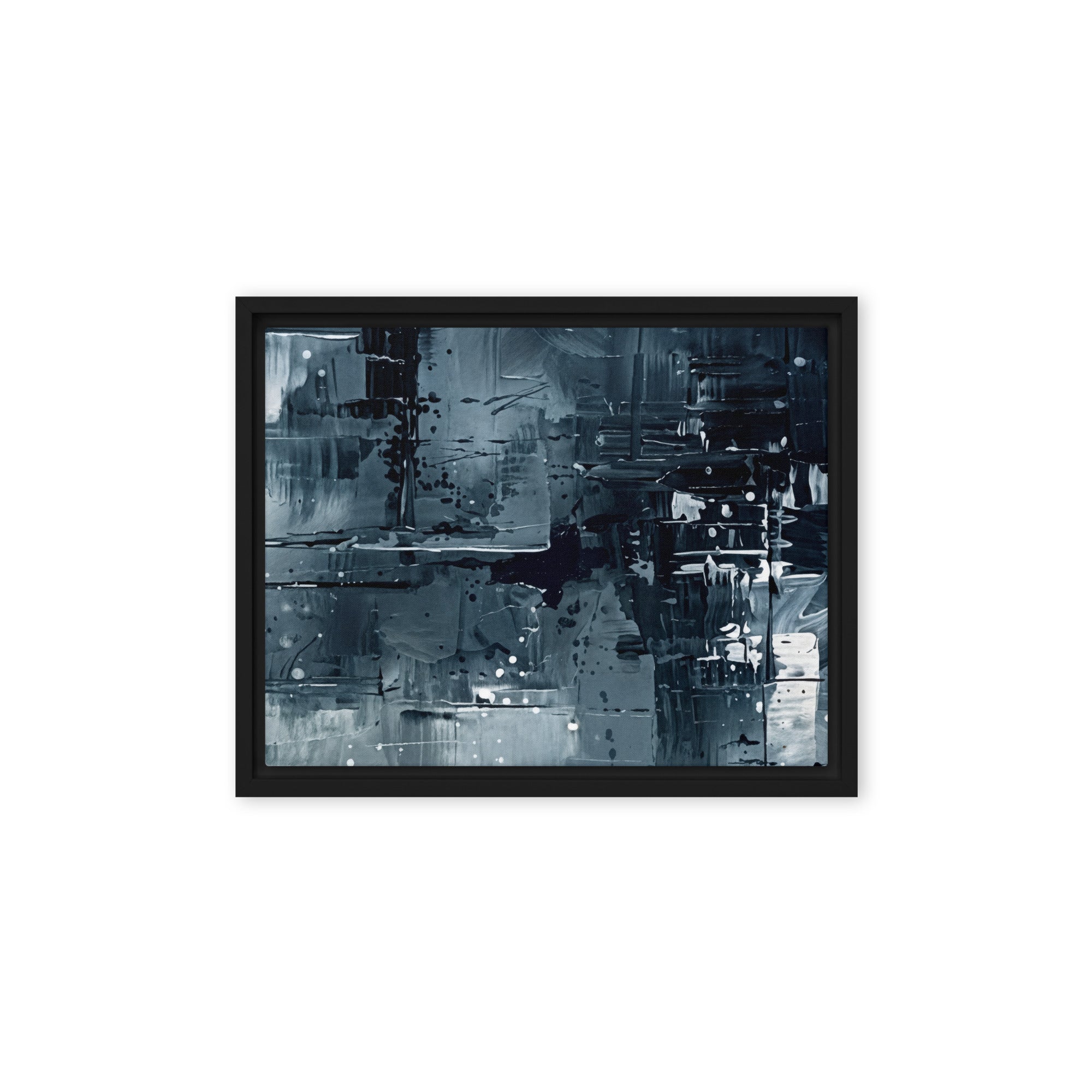Amidst framed canvas print image for product listing in black frame, 16 x 16 inch universal size