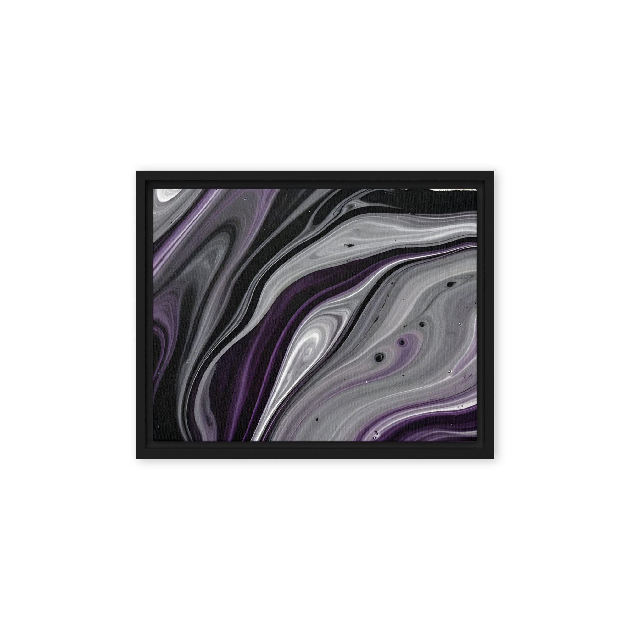 Amethyst Flow framed canvas print image for product listing in black frame, 16 x 16 inch universal size