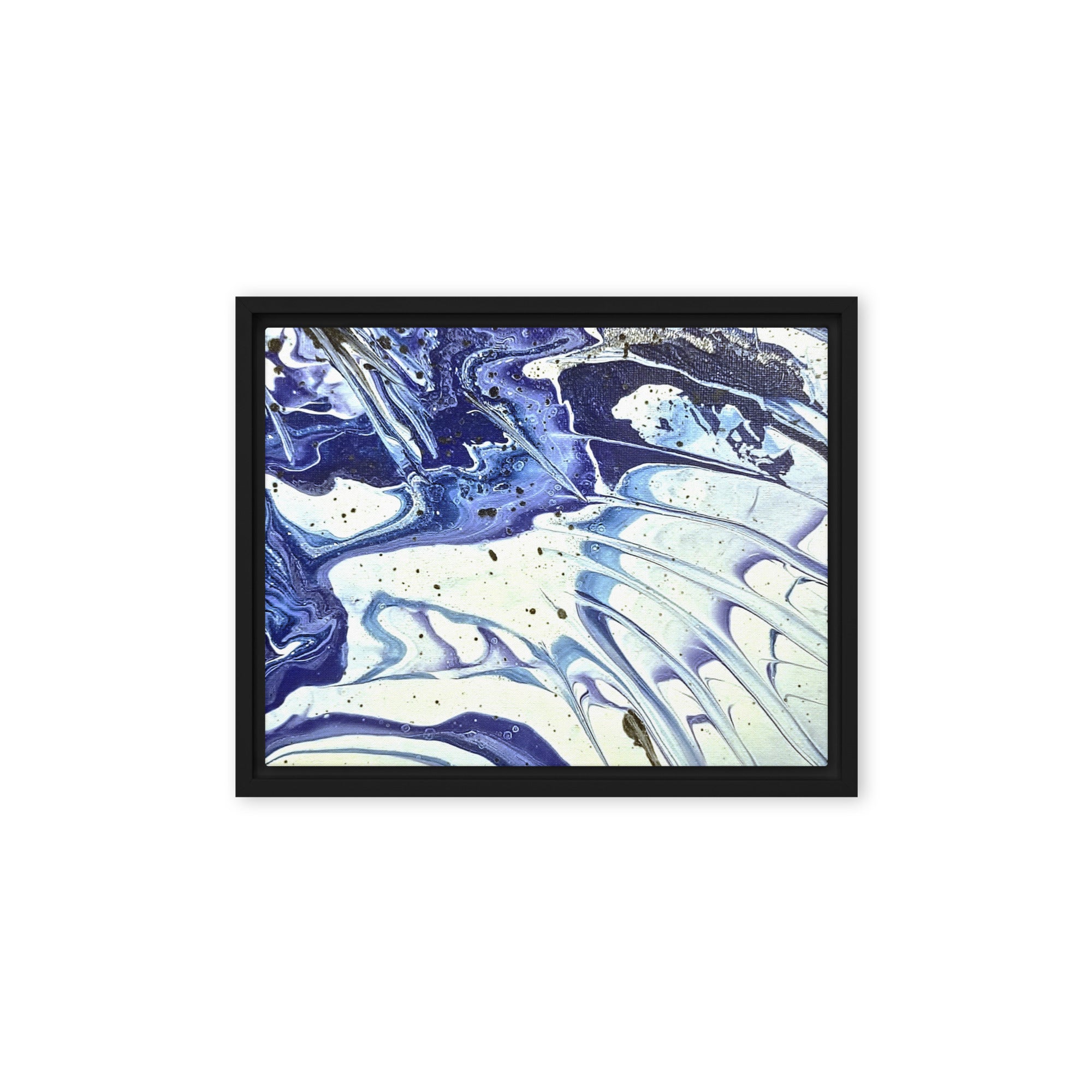 Cobalt framed canvas print image for product listing in black frame, 16 x 16 inch universal size