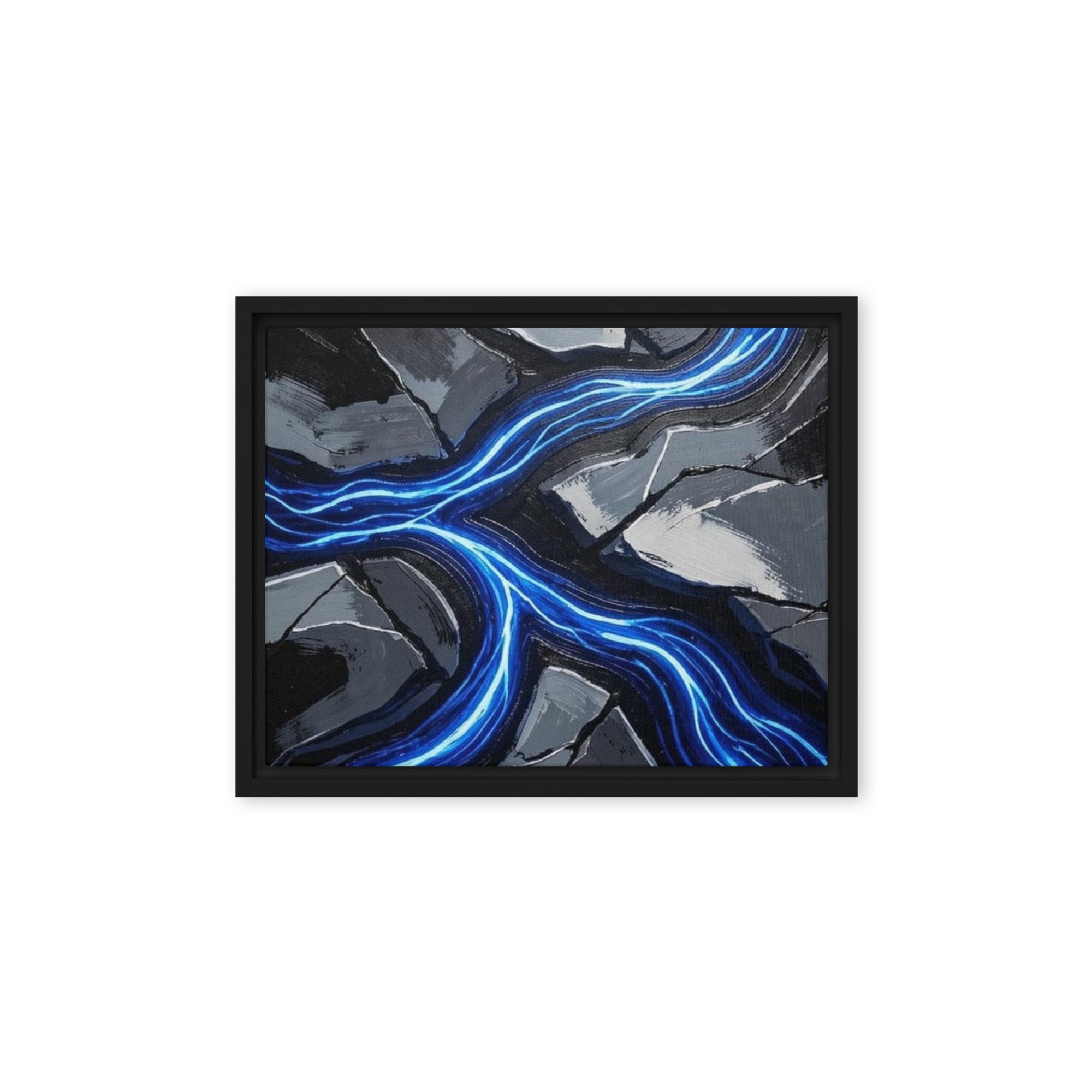 Viscous framed canvas print, front view in black frame, 18 x 24 inch large size