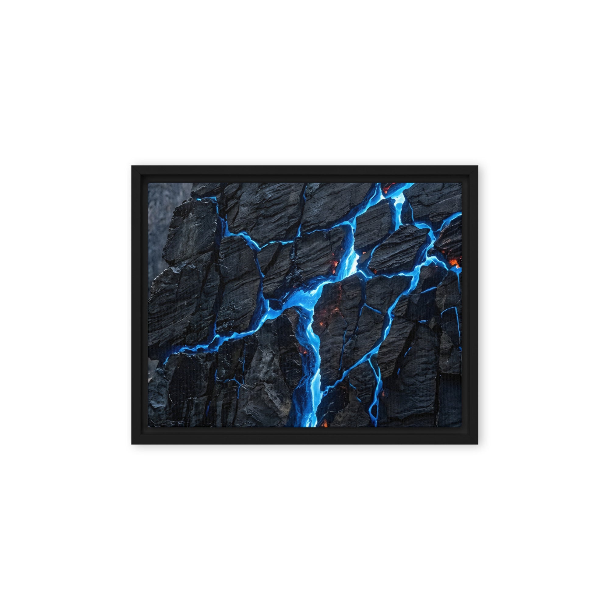 Xenolith framed canvas print, front view in black frame, 18 x 24 inch large size