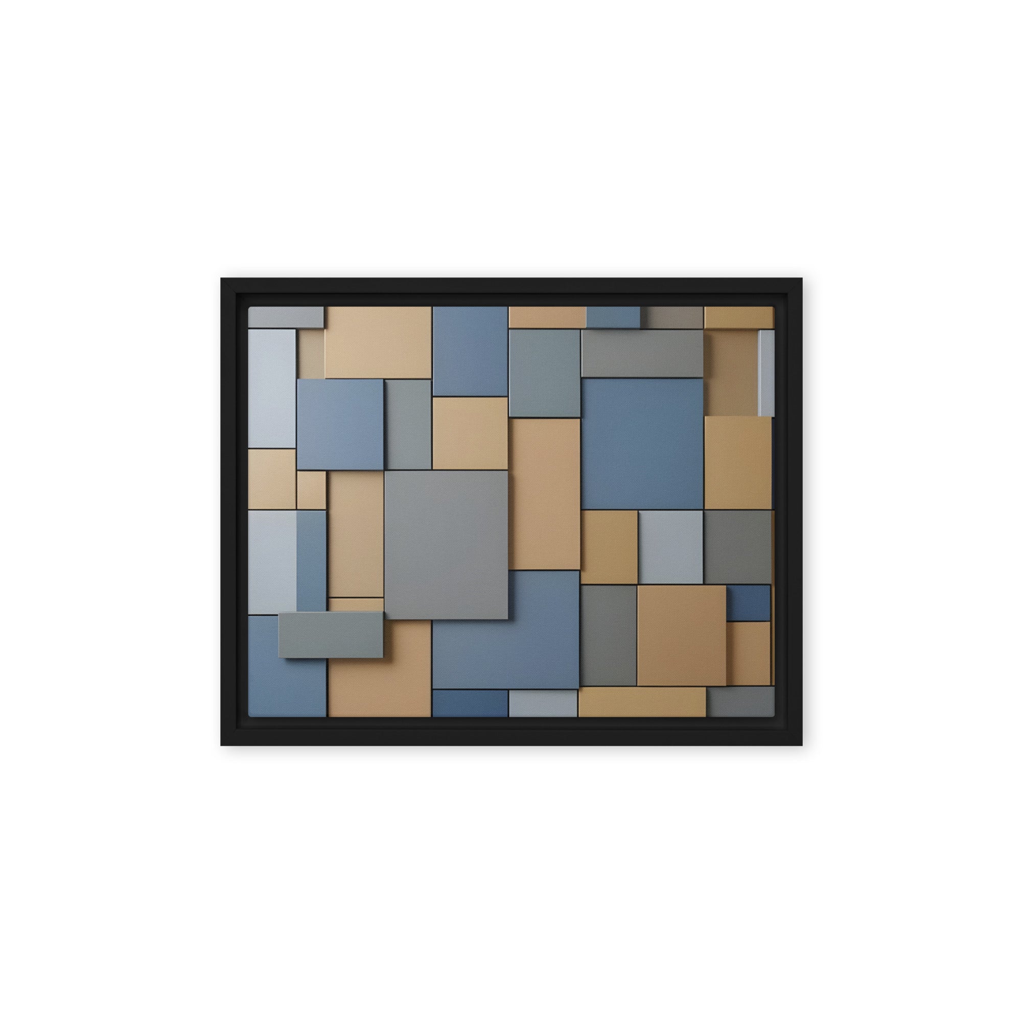 Agate framed canvas print, front view in black frame, 18 x 24 inch large size