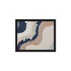 Loess framed canvas artwork with warm ochre, taupe and sandstone-like textures, shown on white.