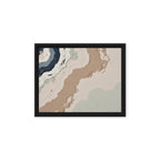 Spall framed canvas artwork with fractured stone-like layers and linear fissures, shown on white.