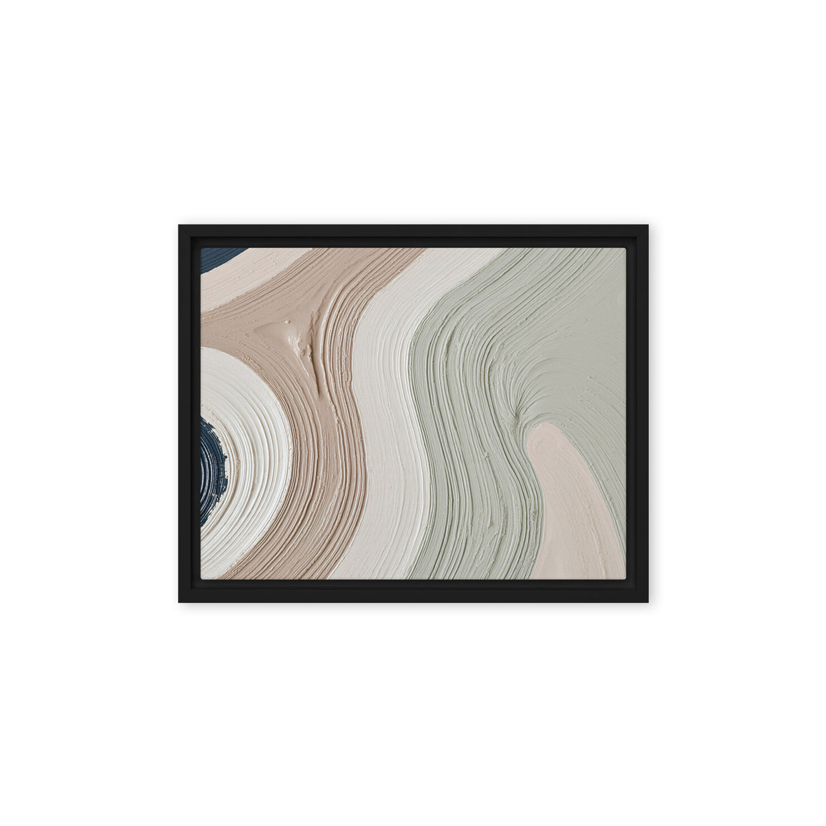 Talus framed canvas artwork with angular rock-like forms and deep charcoal contrasts, shown on white.