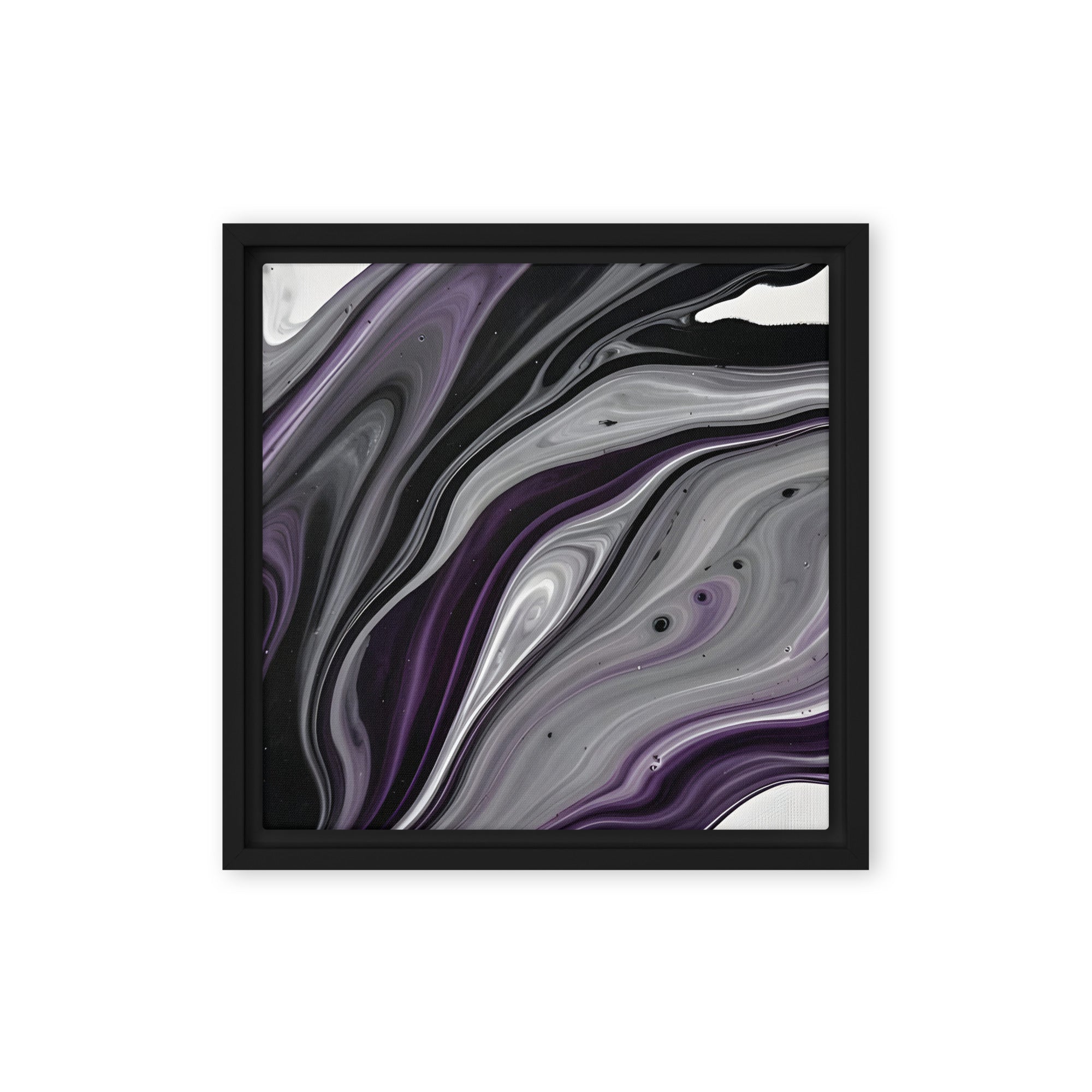 Amethyst Flow framed canvas print product image in black frame, 20 x 28 inch large size