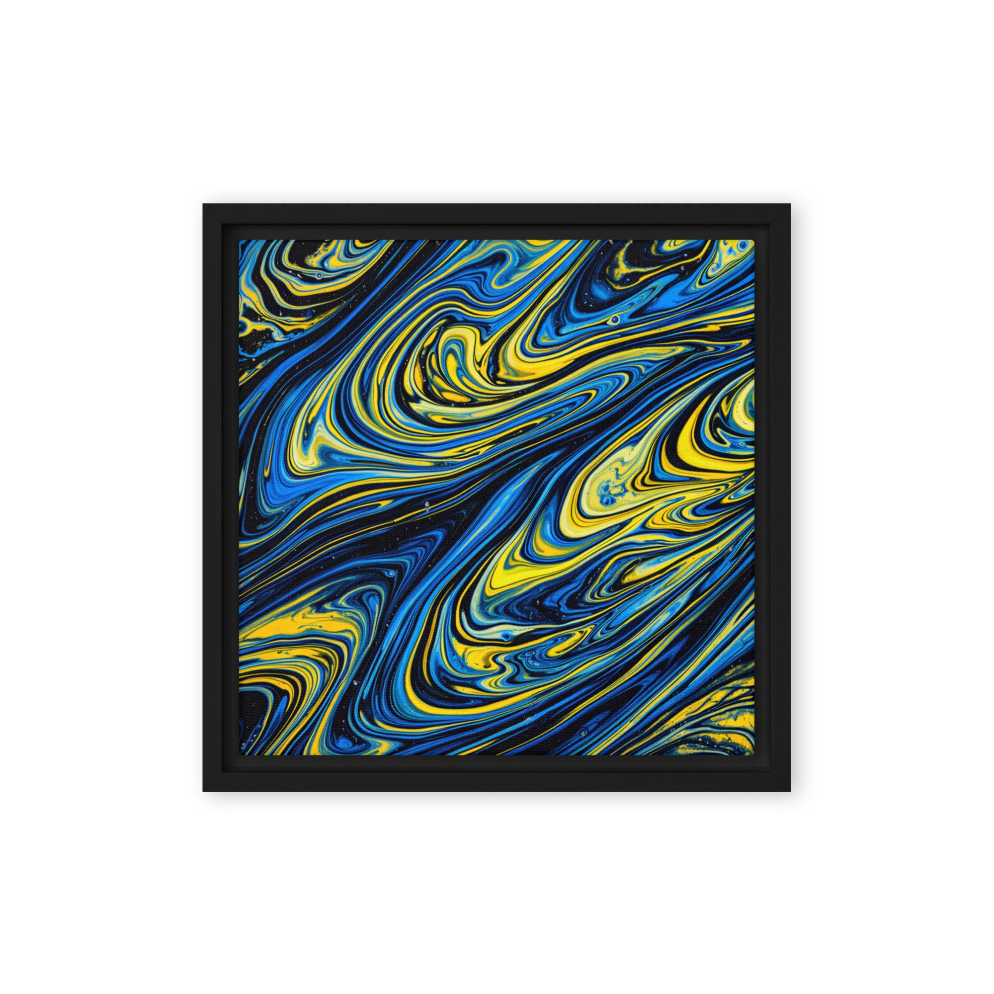 Coral framed canvas print product image in black frame, 20 x 28 inch large size