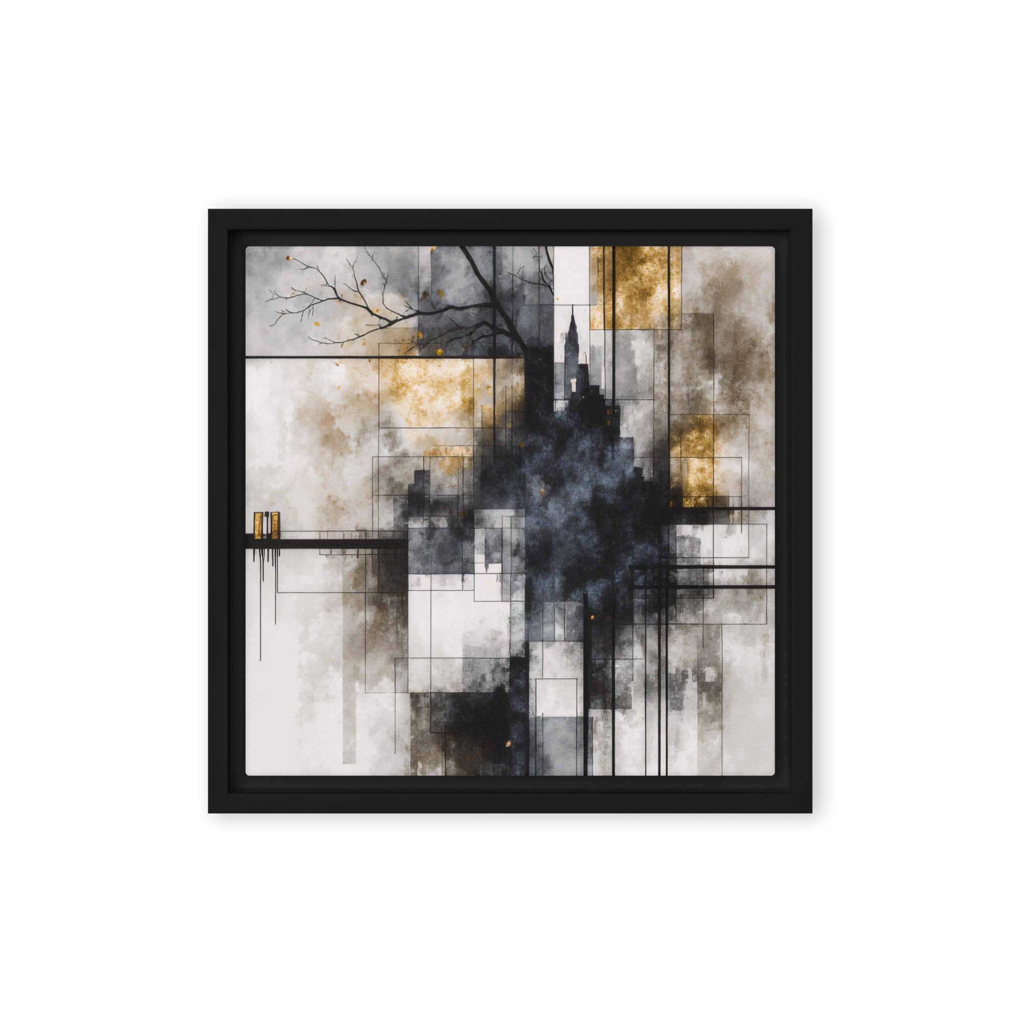 Brasier framed canvas print shown in front view in black frame, 20 x 30 inch large size