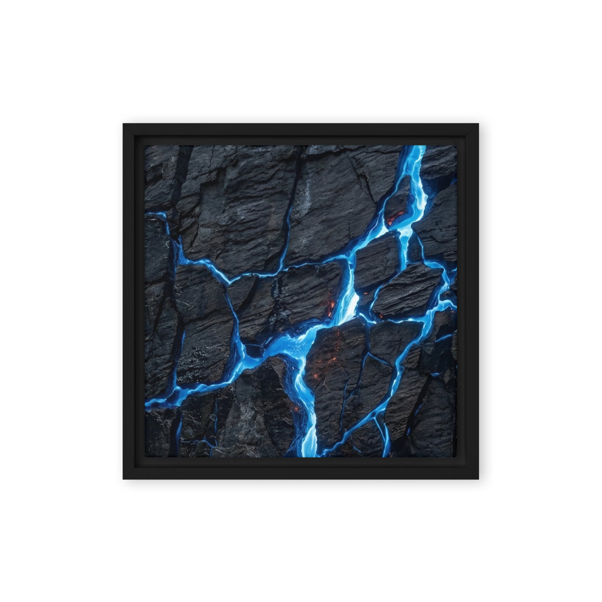 Effusions framed canvas print shown in front view in black frame, 20 x 30 inch large size