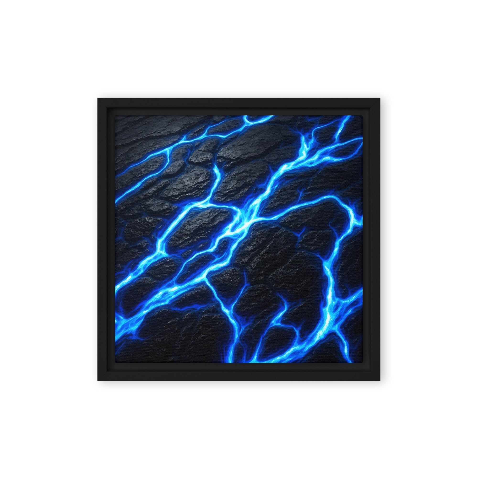 Fissure framed canvas print shown in front view in black frame, 20 x 30 inch large size