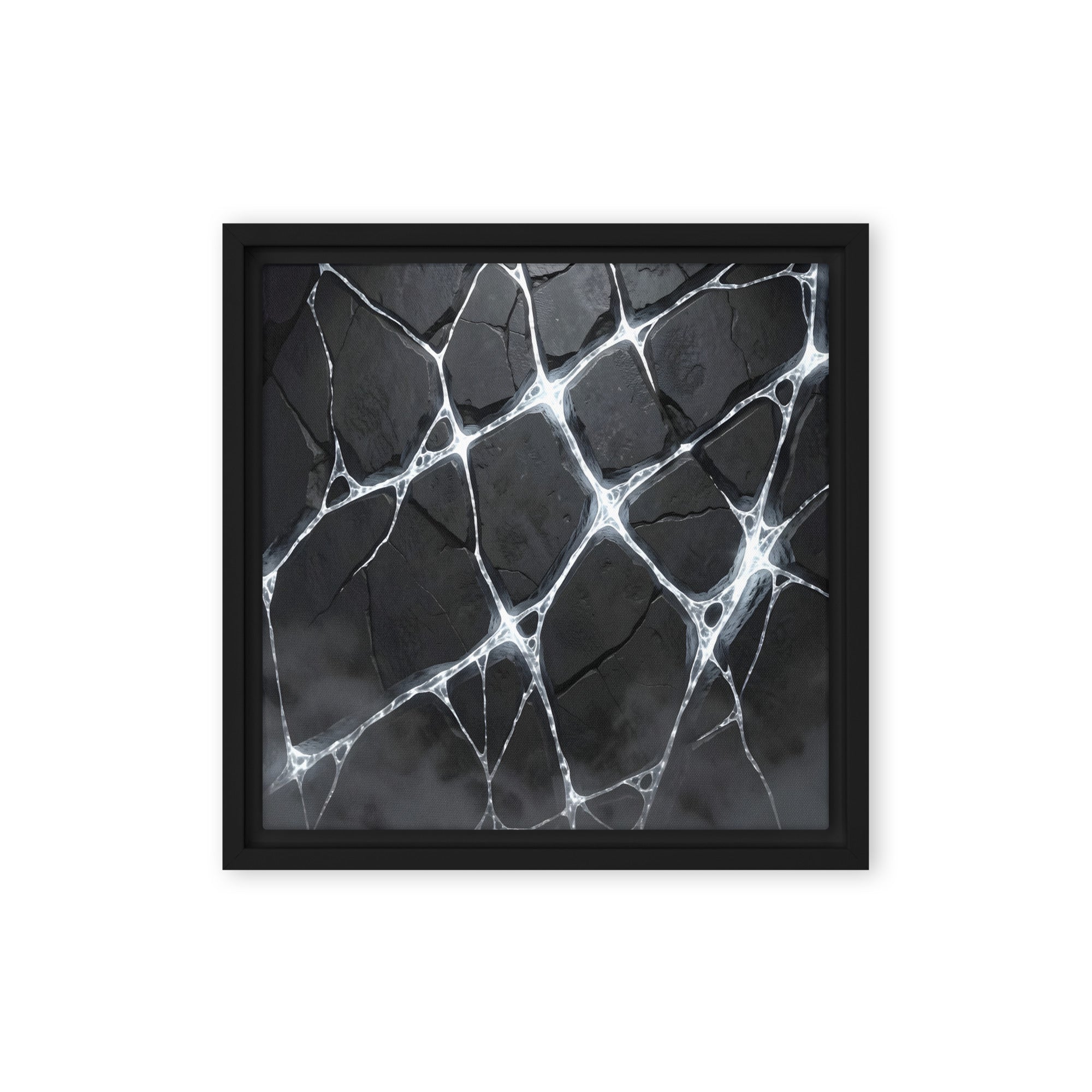 Pumice framed canvas print shown in front view in black frame, 20 x 30 inch large size