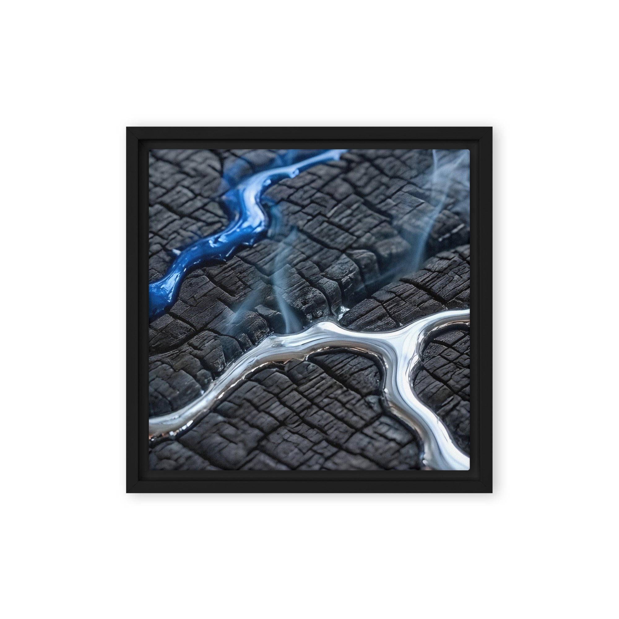 Rhyolite framed canvas print shown in front view in black frame, 20 x 30 inch large size