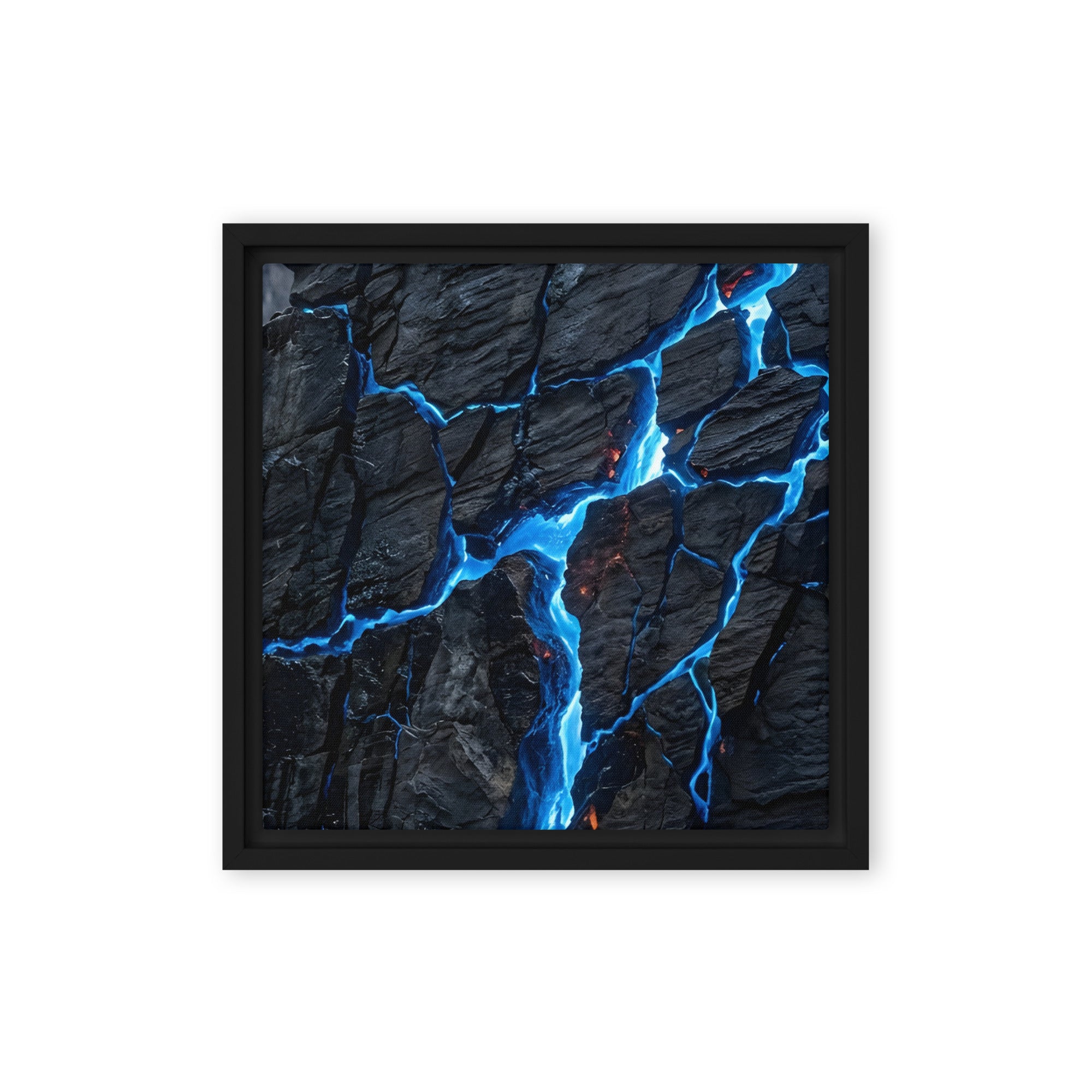 Xenolith wall art product image as a framed canvas print in black frame, 24 x 32 inch large size