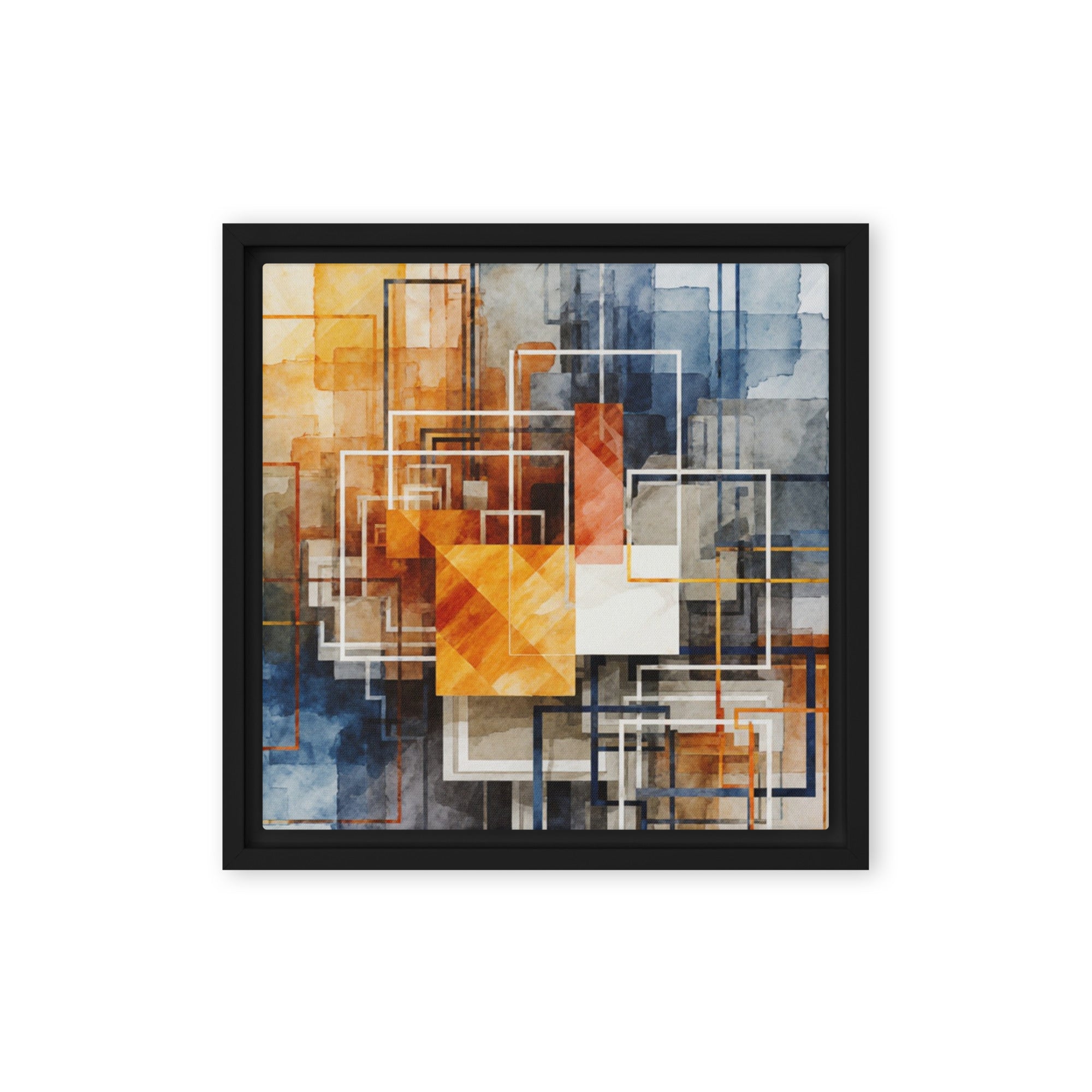 Reticle framed canvas print product image in black frame, 20 x 28 inch large size