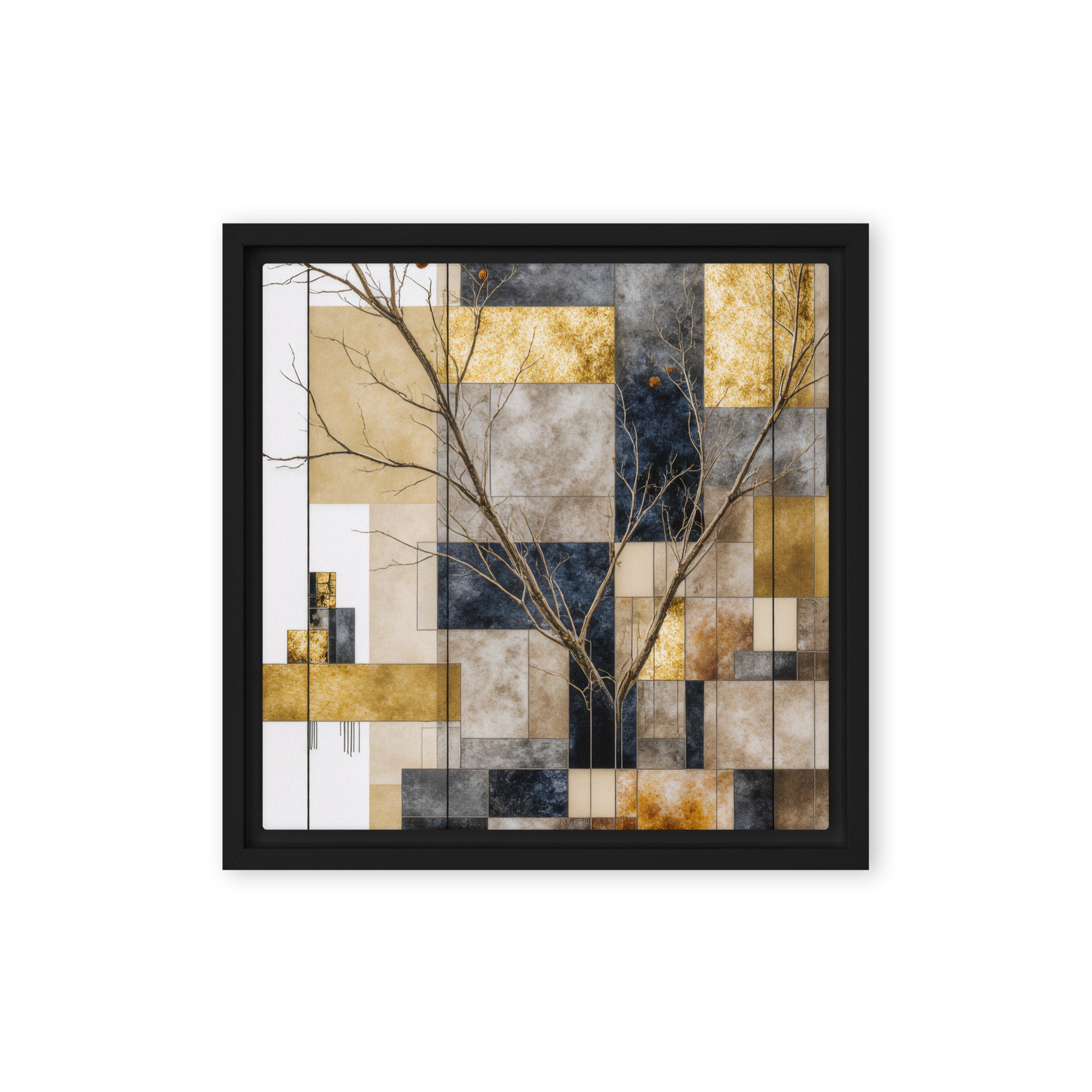 Solari framed canvas print shown in front view in black frame, 20 x 30 inch large size
