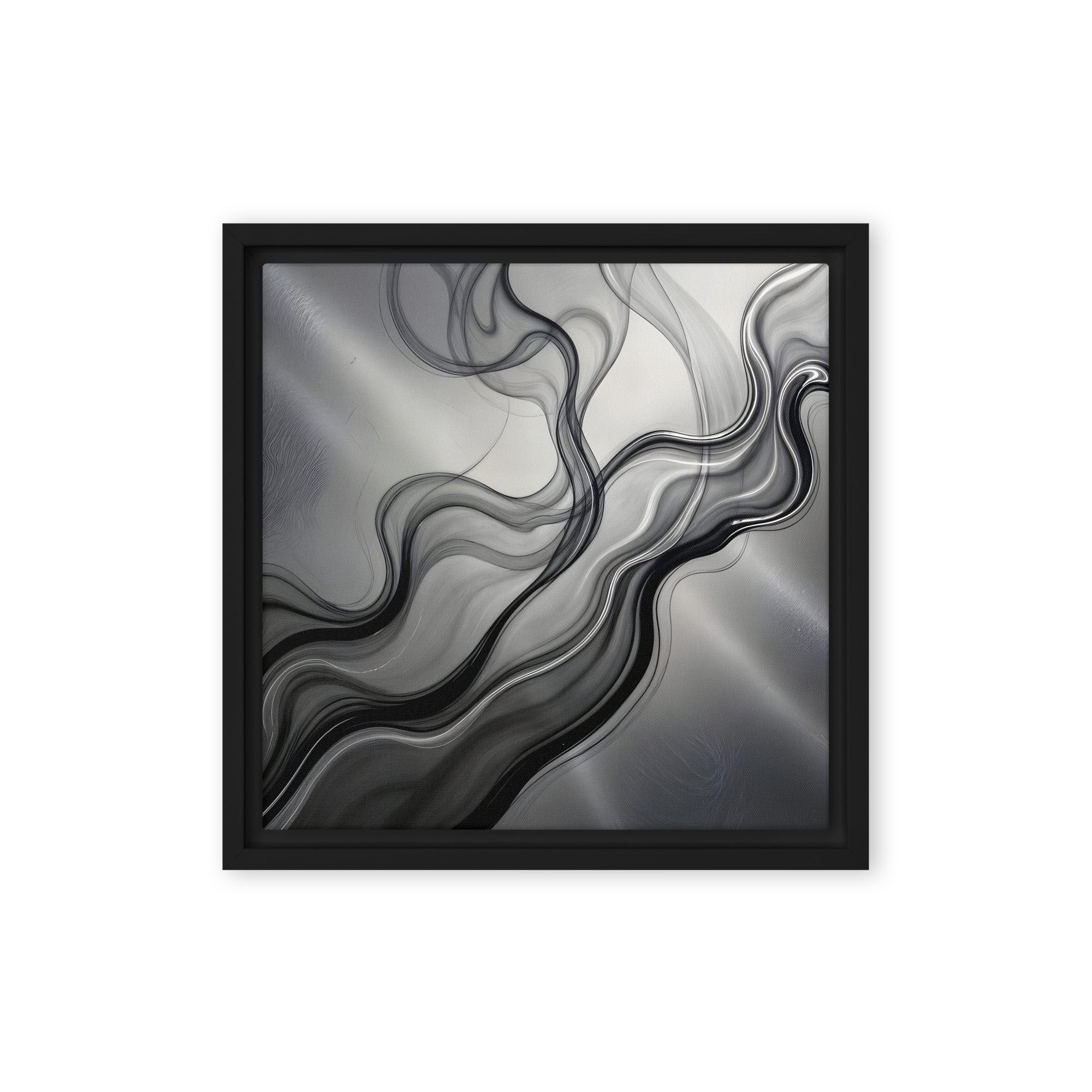 Smoke wall art product image as a framed canvas print in black frame, 24 x 32 inch large size