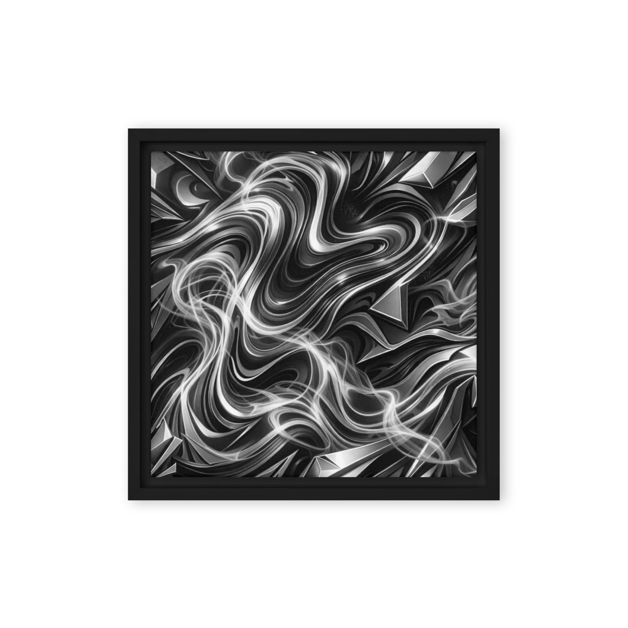 Edge framed canvas print shown in front view in black frame, 20 x 30 inch large size