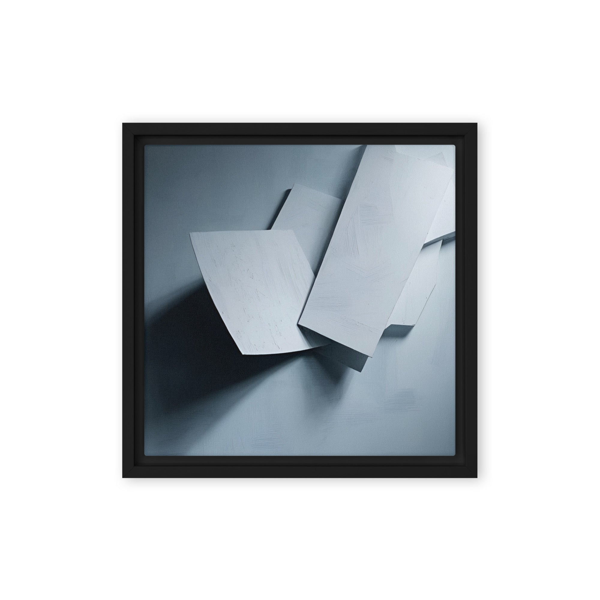 Silhouette framed canvas print shown in front view in black frame, 20 x 30 inch large size