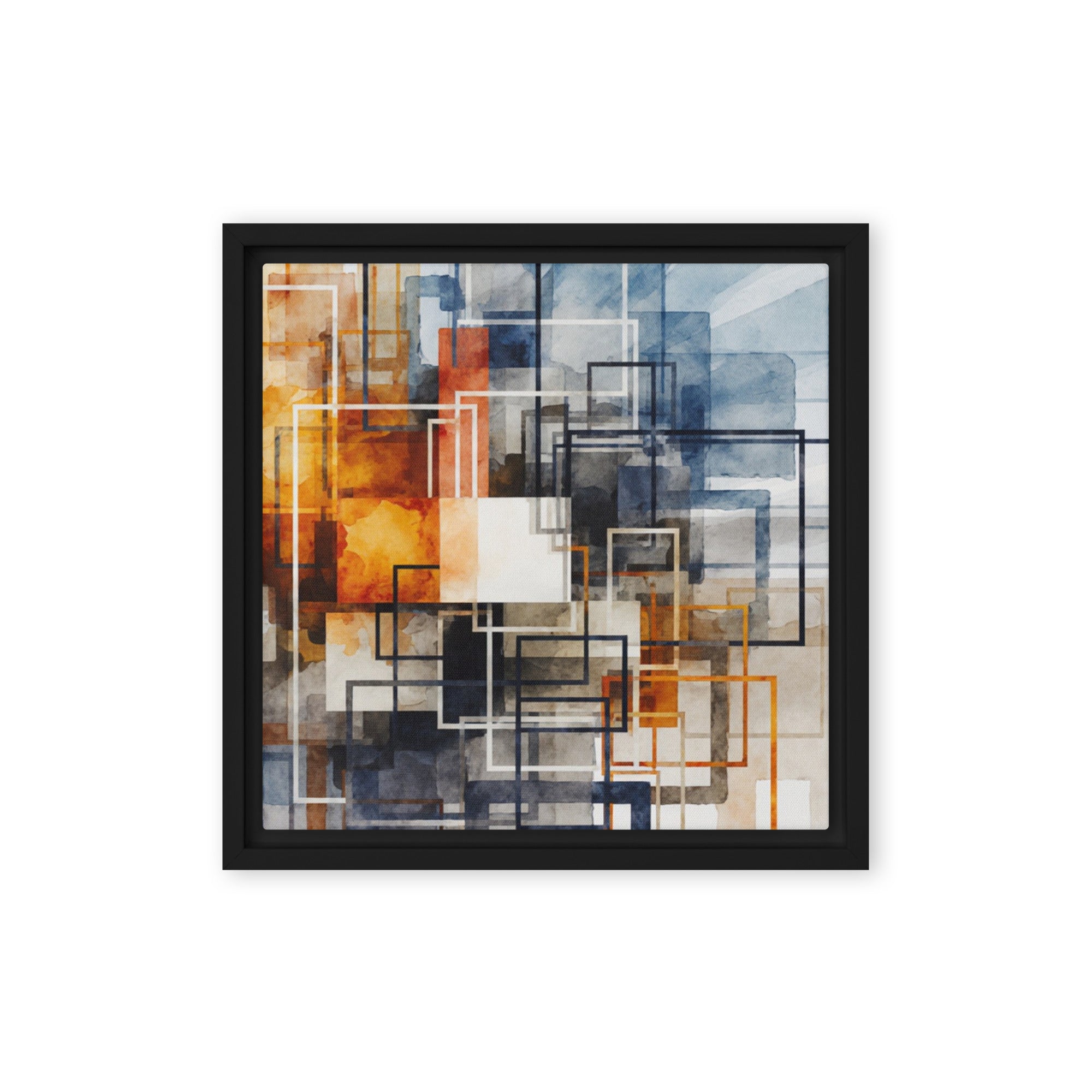 Tessera framed canvas print product image in black frame, 20 x 28 inch large size