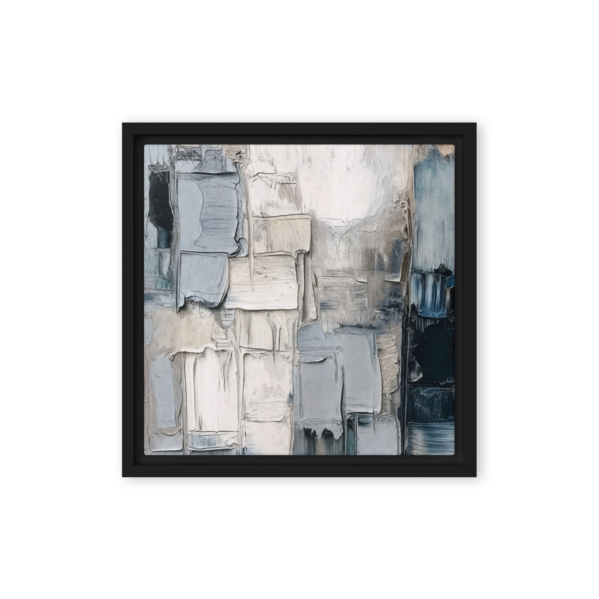Haze framed canvas print shown in front view in black frame, 20 x 30 inch large size