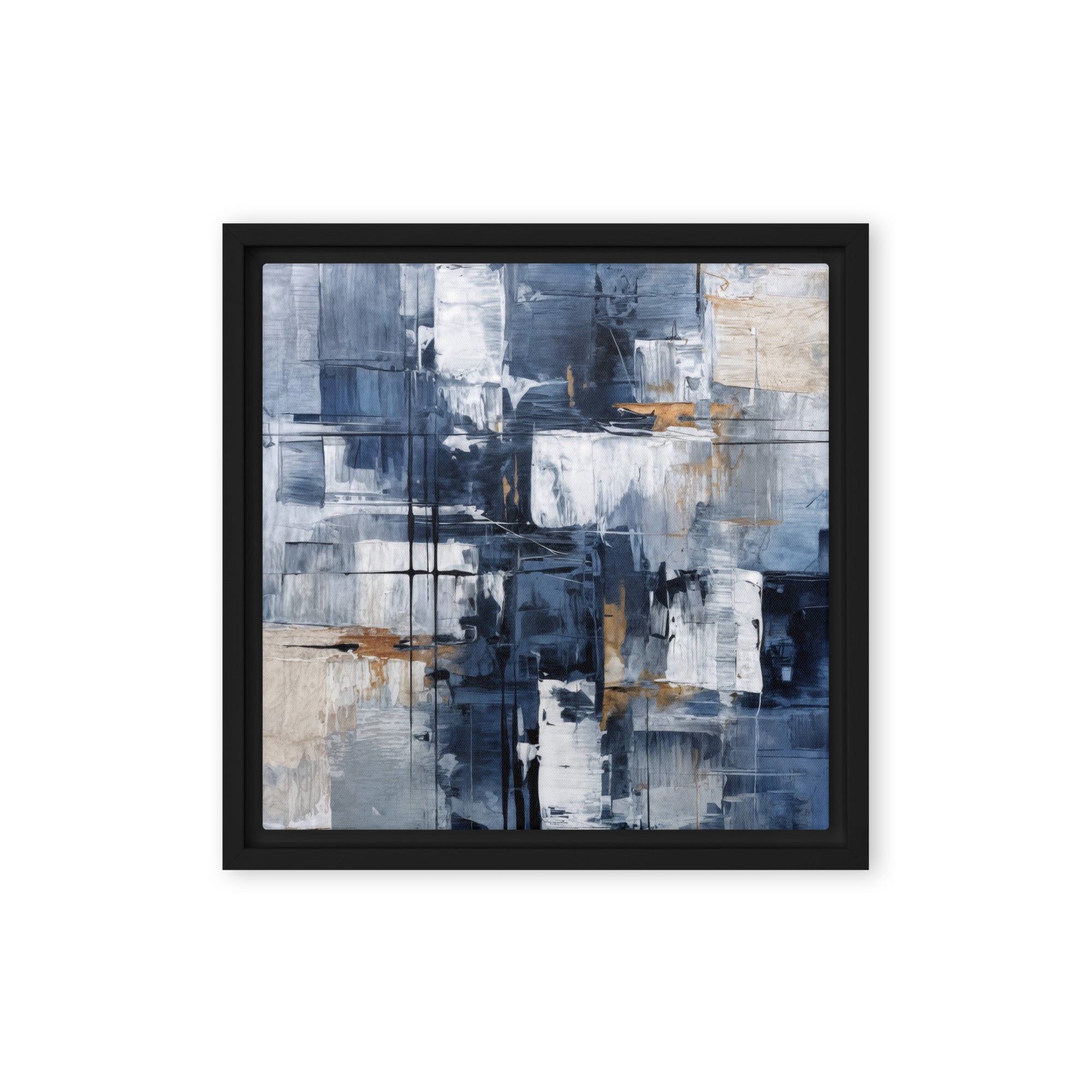 Push framed canvas print shown in front view in black frame, 20 x 30 inch large size