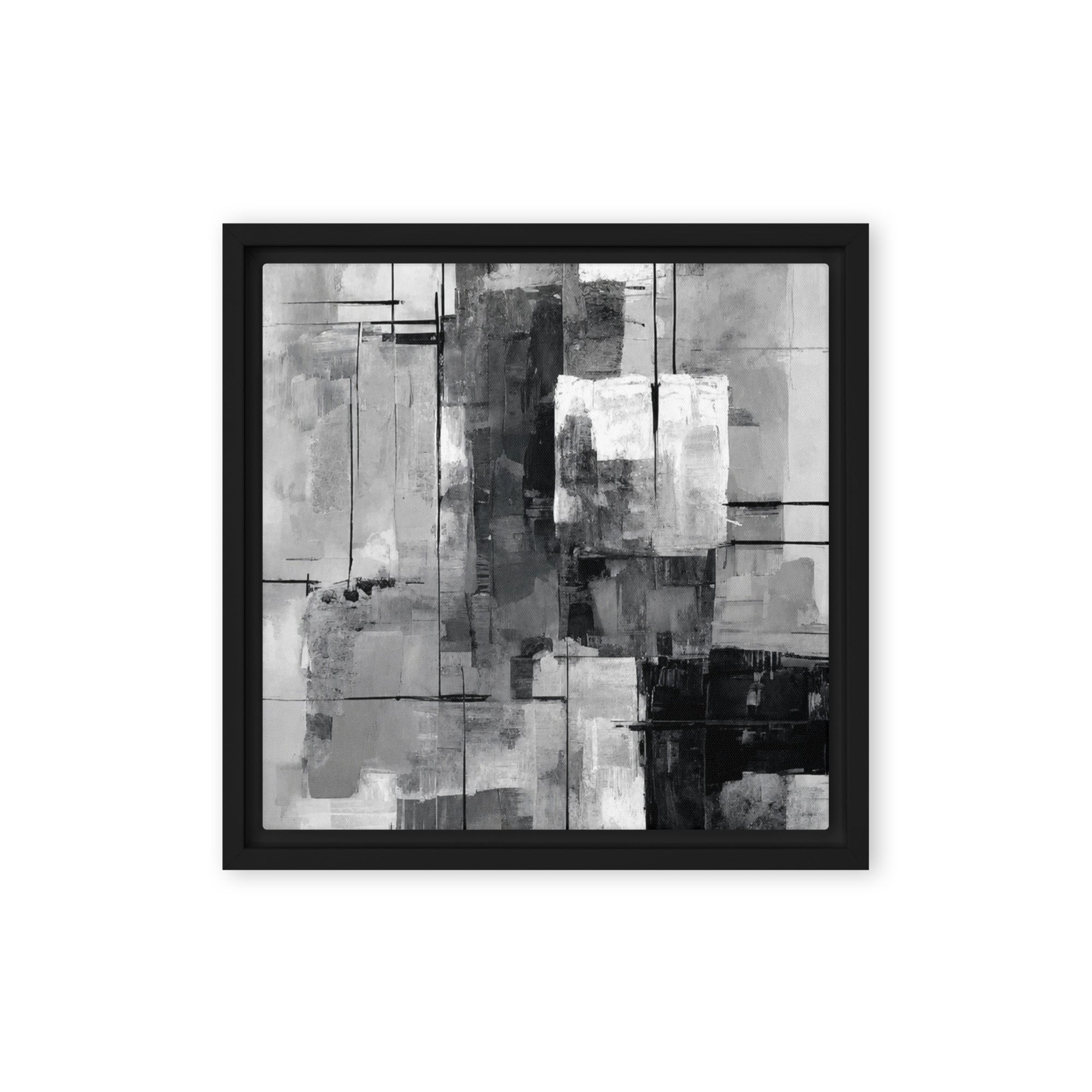 Align framed canvas print shown in front view in black frame, 20 x 30 inch large size
