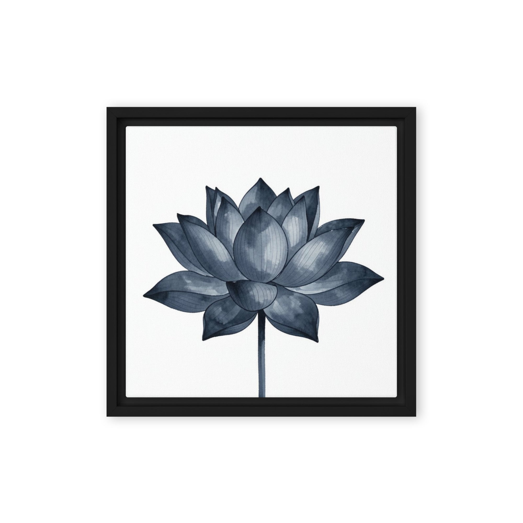 Slate V framed canvas print shown in front view in black frame